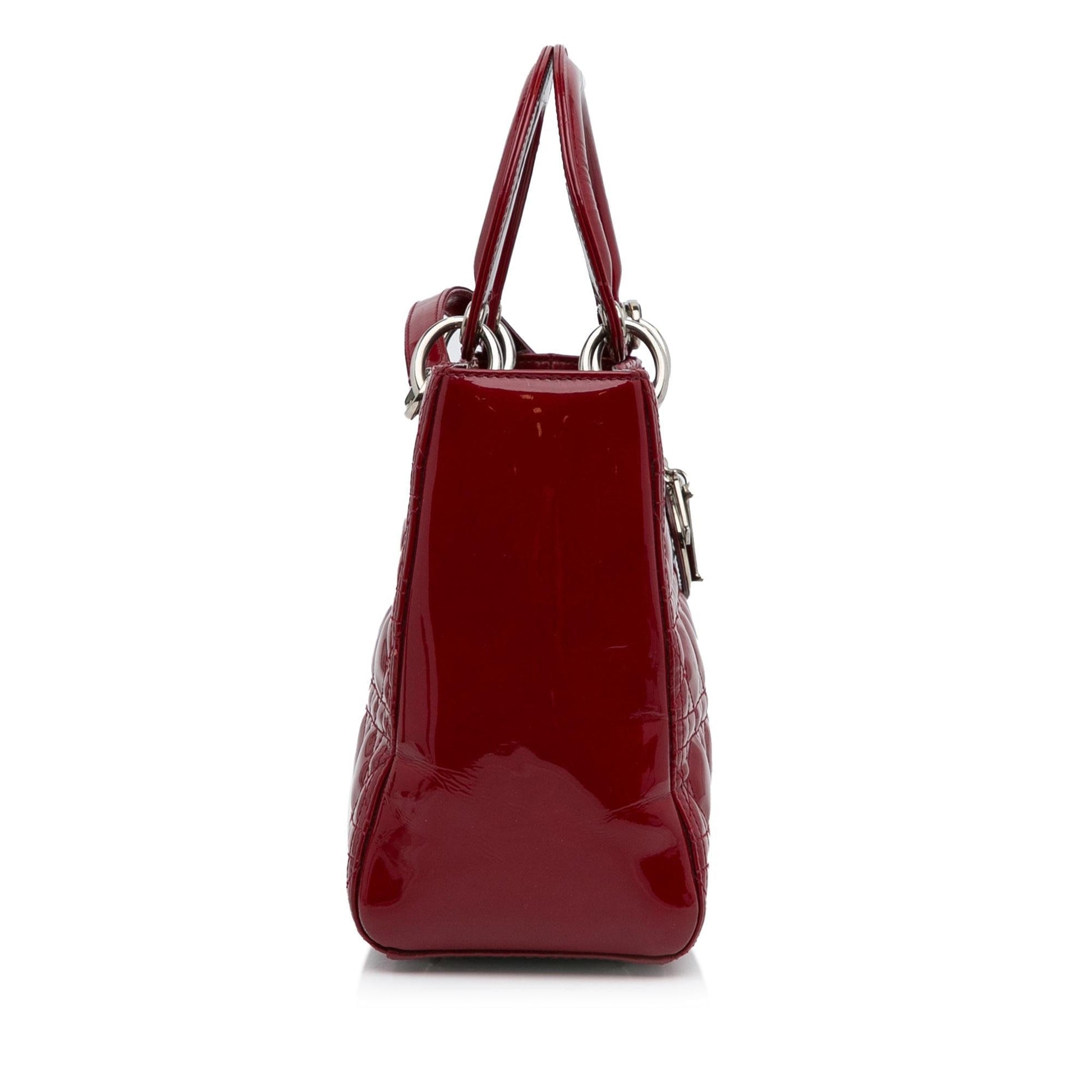 Dior Cannage Lady Shg 8Ykoe0 Satchel Bag Patent Medium