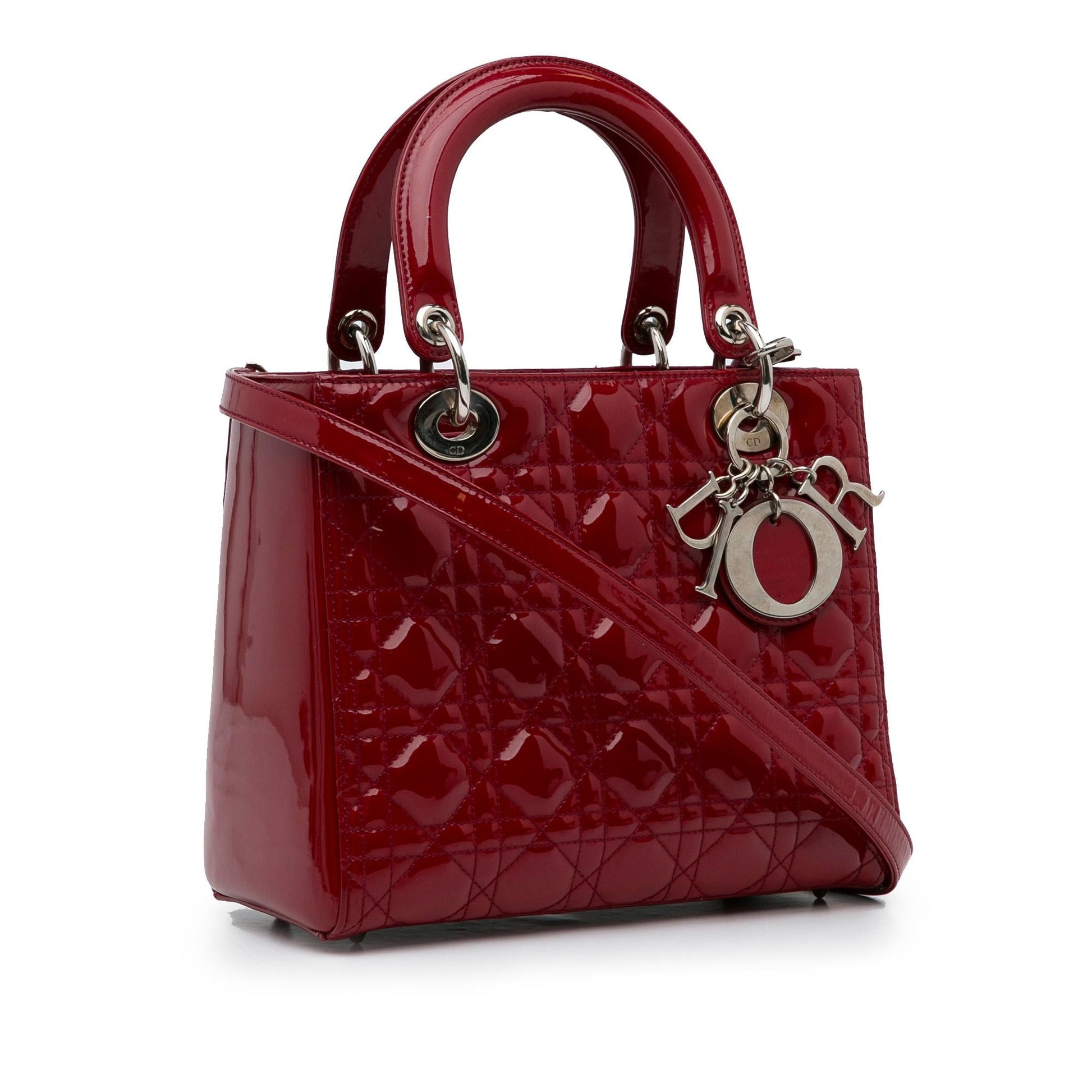 Dior Cannage Lady Shg Mfpz0Z Satchel Bag Patent Medium