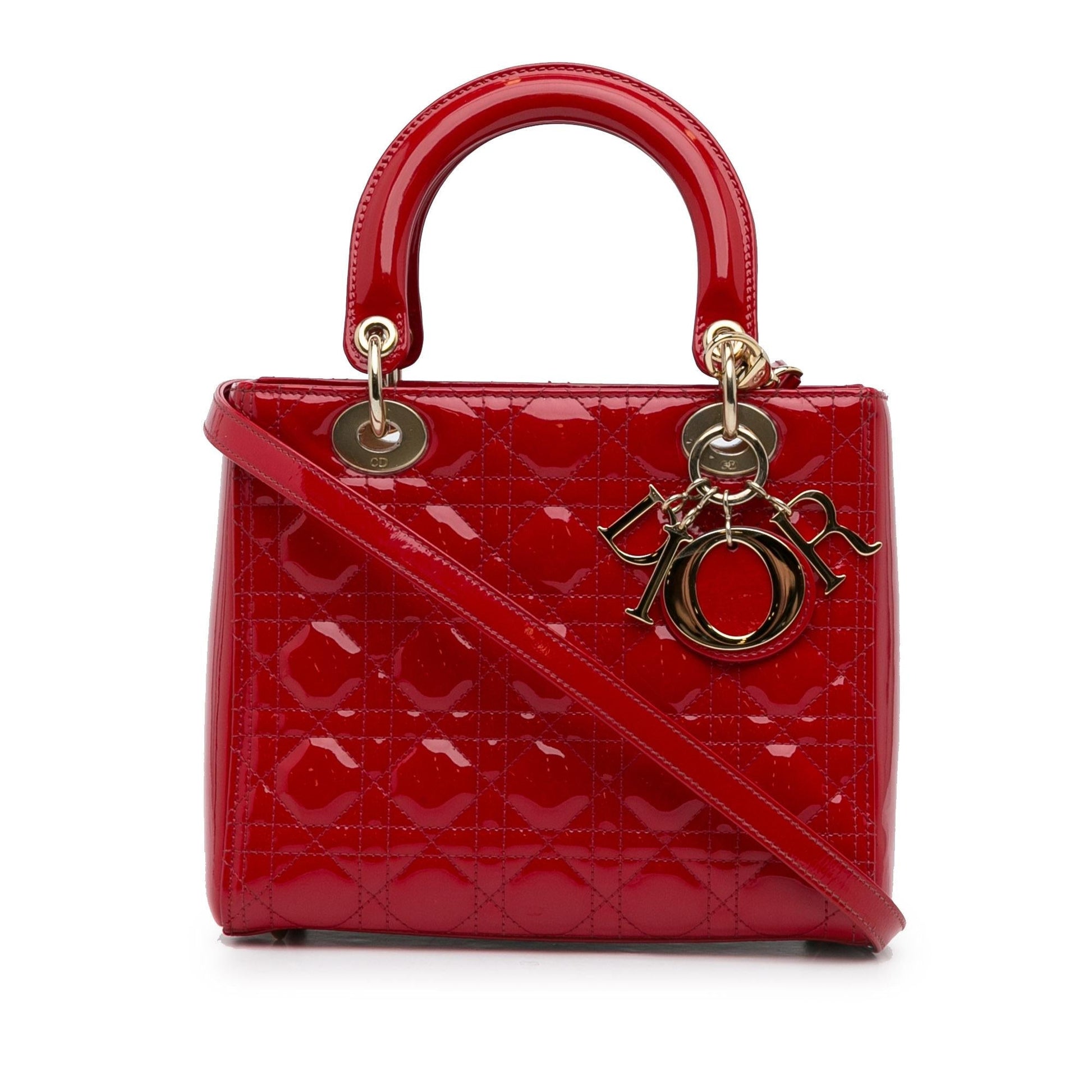 Dior Cannage Lady Shg Isb2Sh Satchel Bag Patent Medium