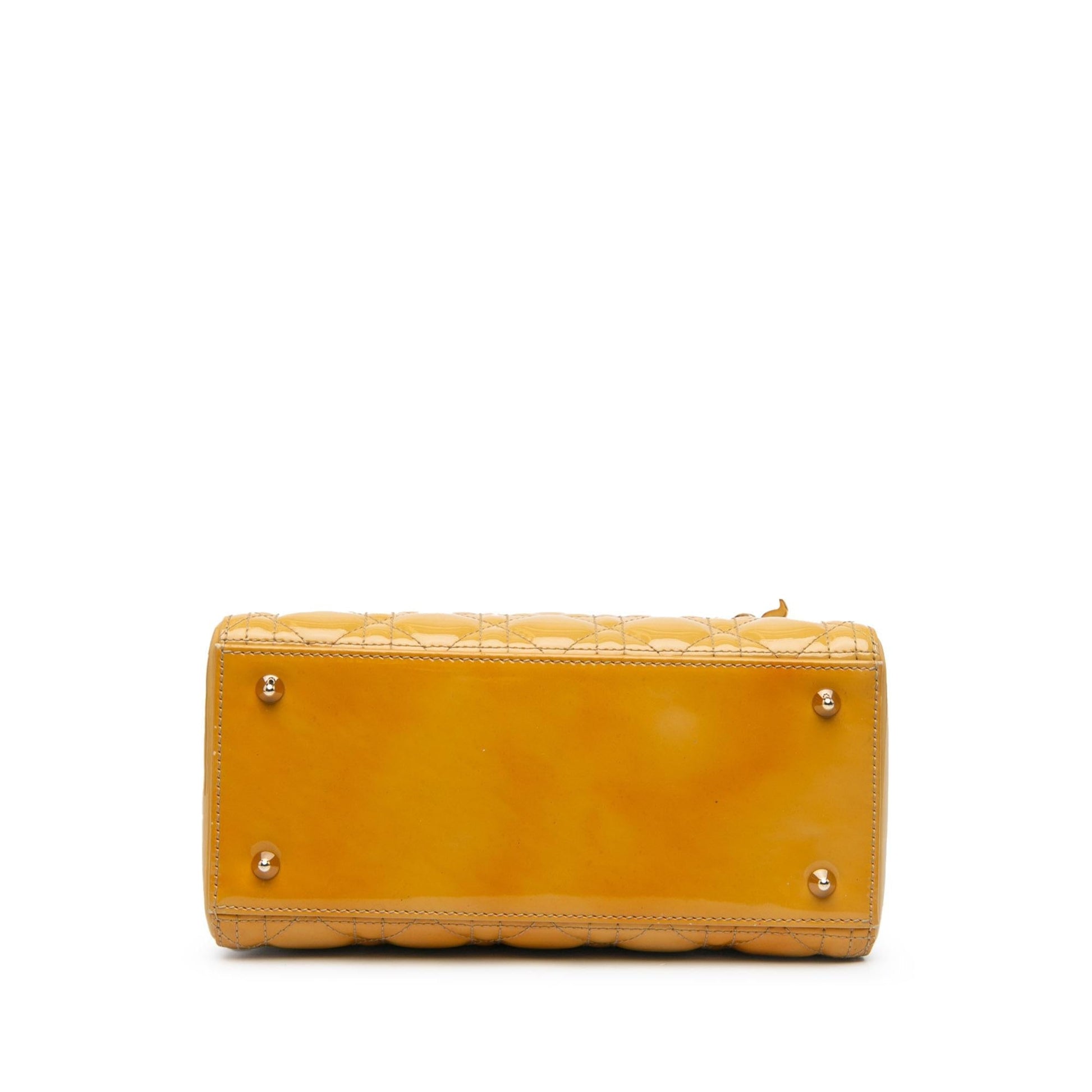 Dior Cannage Lady Satchel Bag Patent Medium