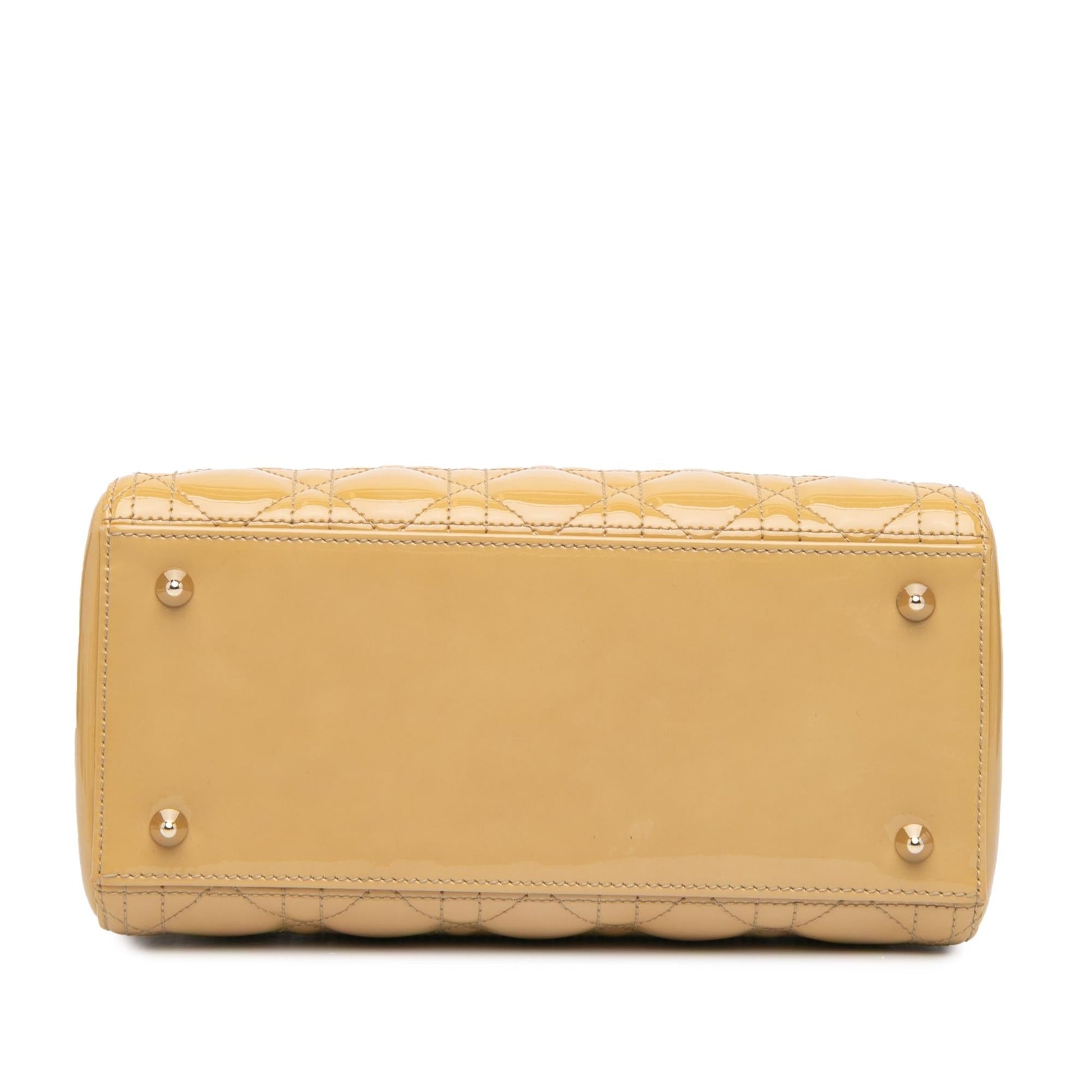 Dior Cannage Lady Satchel Bag Patent Medium Cannage Lady Dior