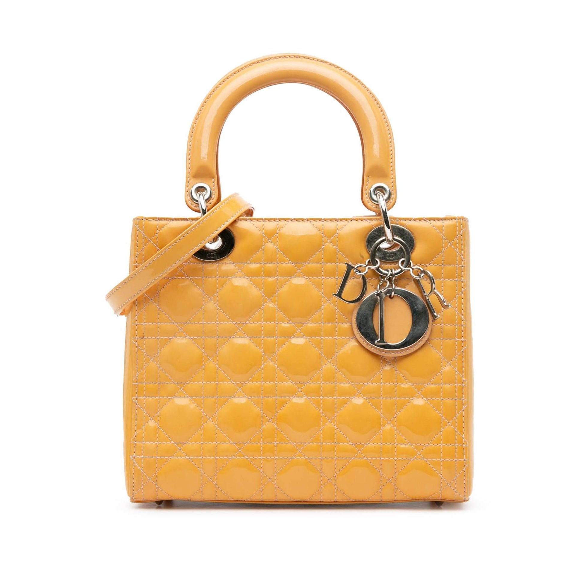 Dior Cannage Lady Satchel Bag Patent Medium Lady Dior 1