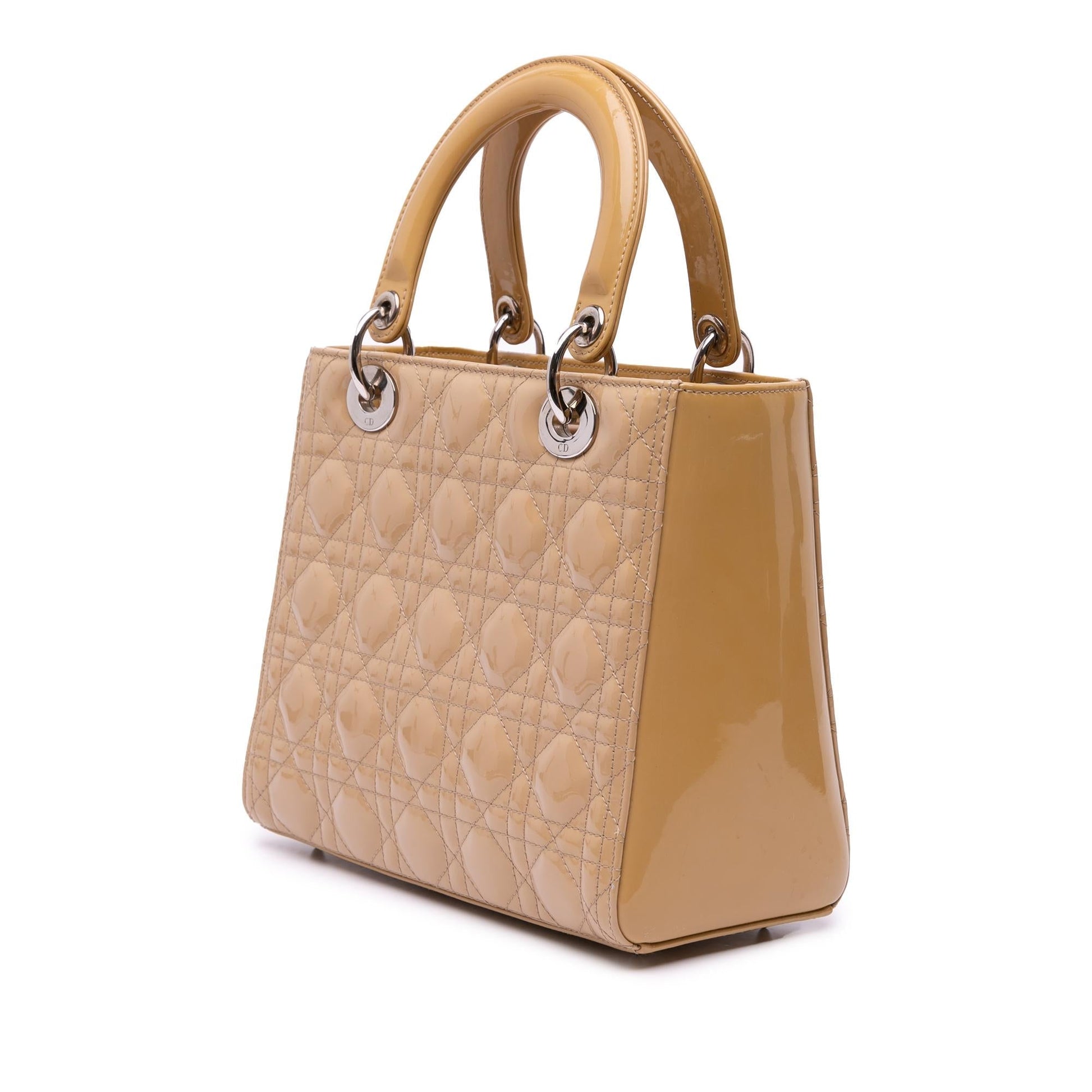 Dior Cannage Lady Satchel Bag Patent Medium Lady Dior 5