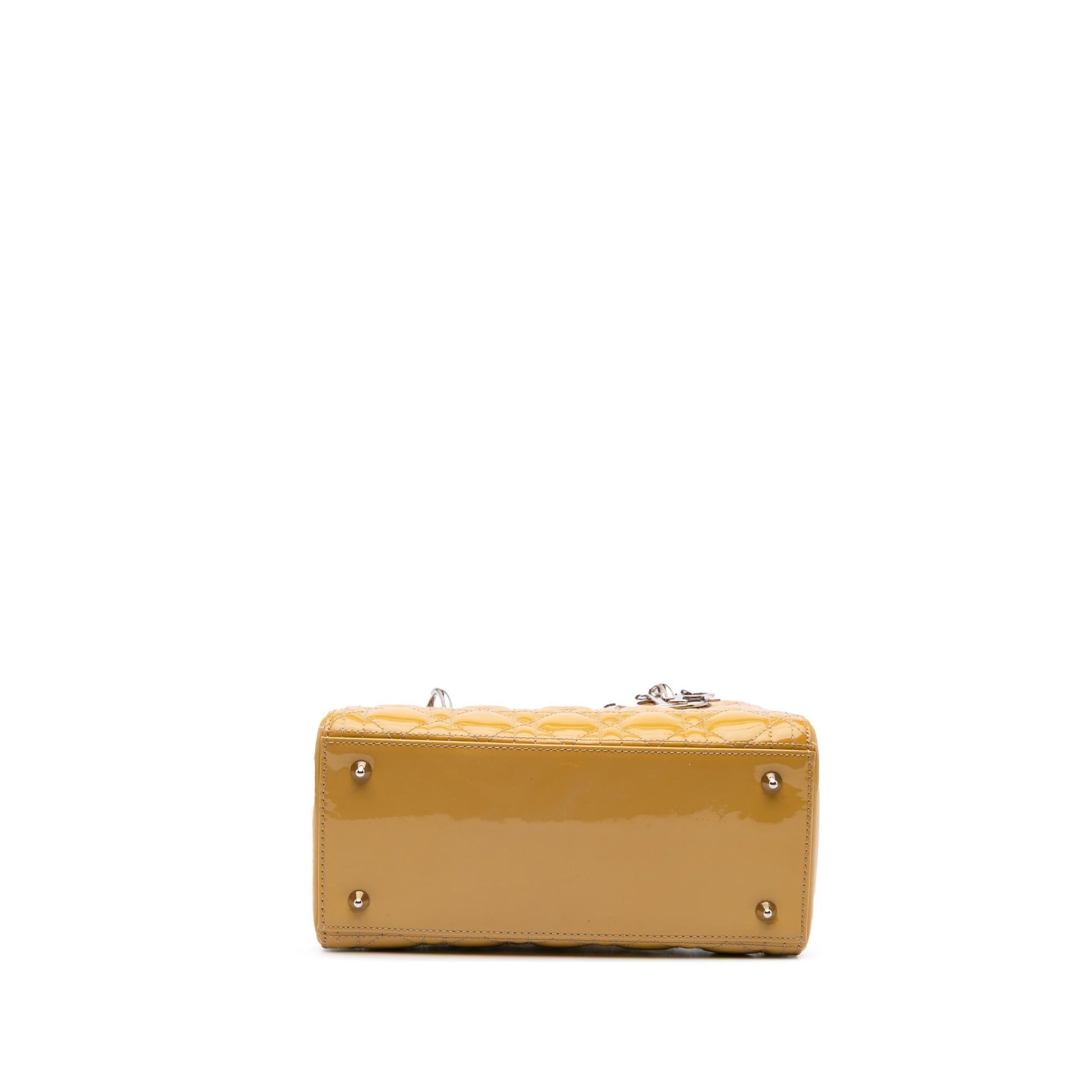 Dior Cannage Lady Satchel Bag Patent Medium Lady Dior 7
