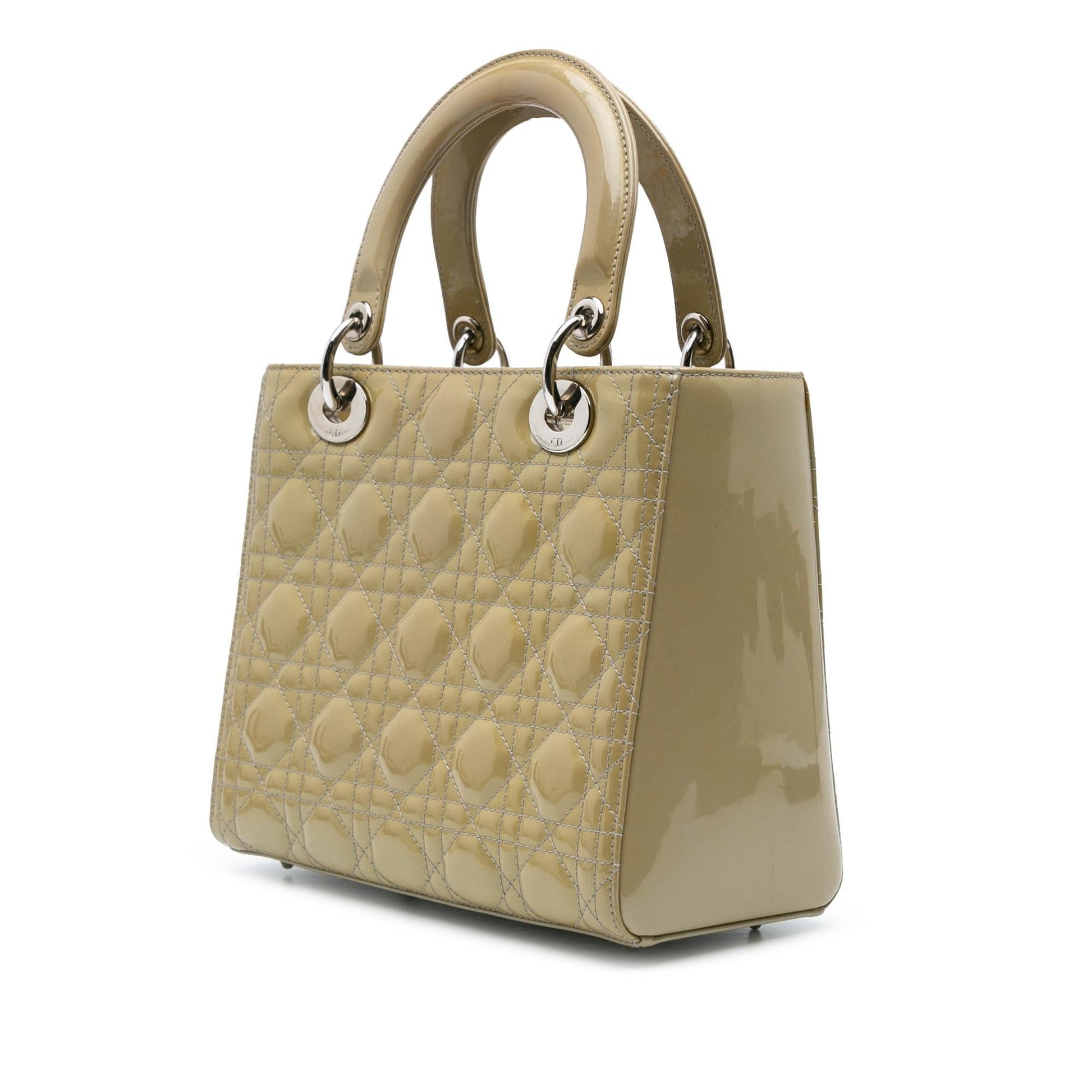 Dior Cannage Lady Satchel Bag Patent Medium Lady Dior 15