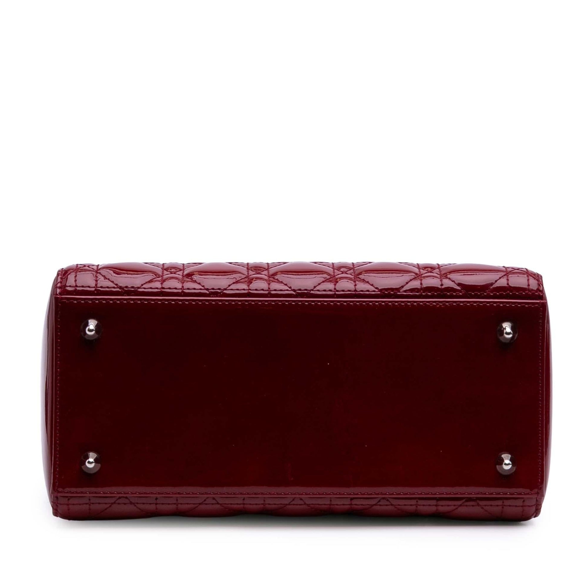 Dior Cannage Lady Satchel Bag Patent Medium Lady Dior 18