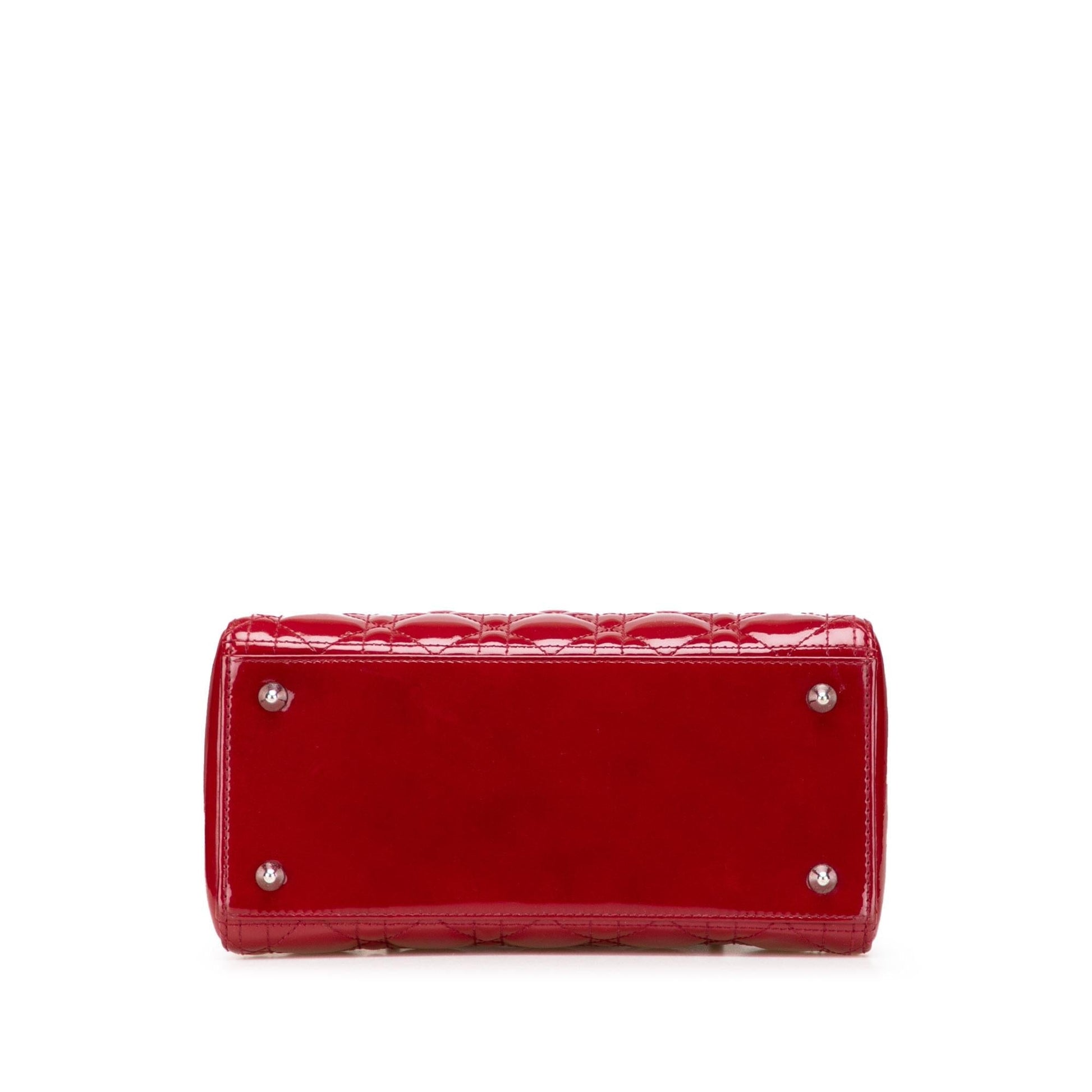 Dior Cannage Lady Satchel Bag Patent Medium Lady Dior 25