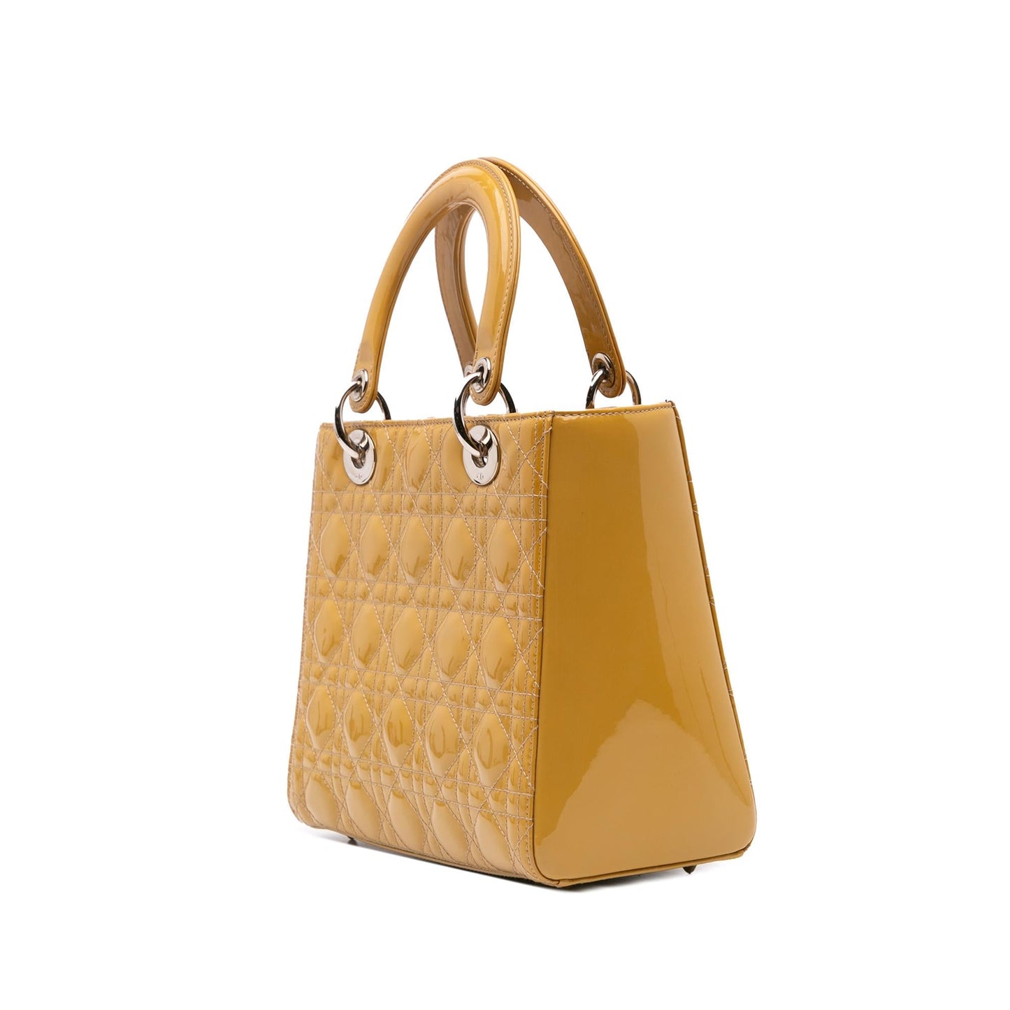 Dior Cannage Lady Satchel Bag Patent Medium Lady Dior 22