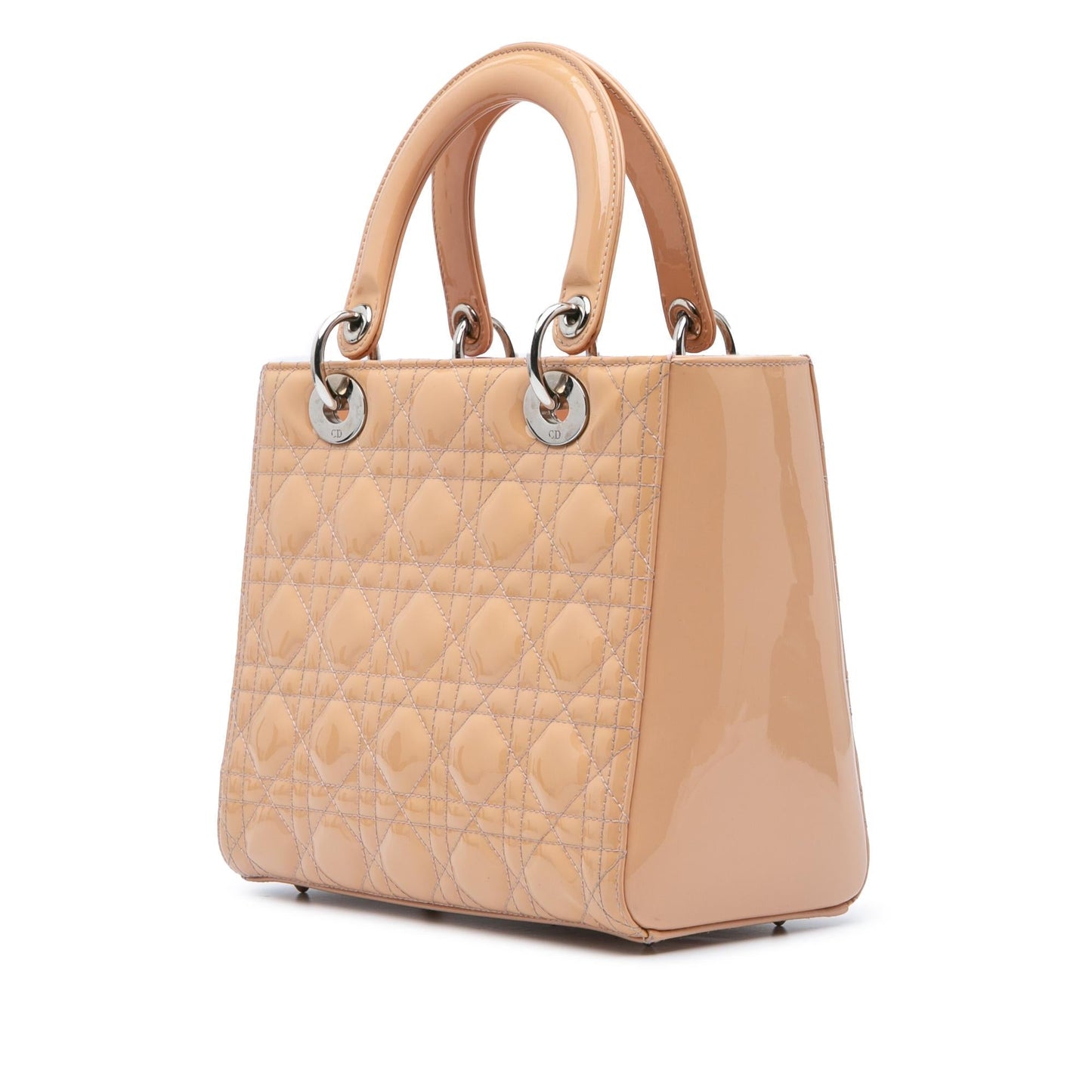 Dior Cannage Lady Satchel Bag Patent Medium Lady Dior 21