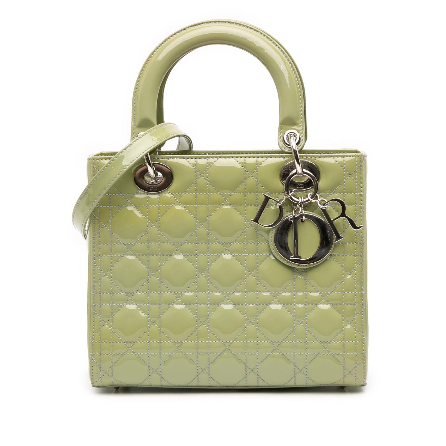 Dior Cannage Lady Satchel Bag Patent Medium Lady Dior 31