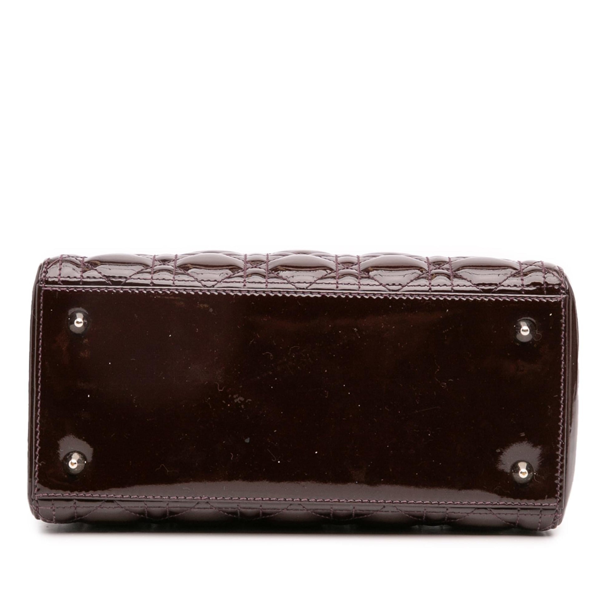 Dior Cannage Lady Satchel Bag Patent Medium Lady Dior 33