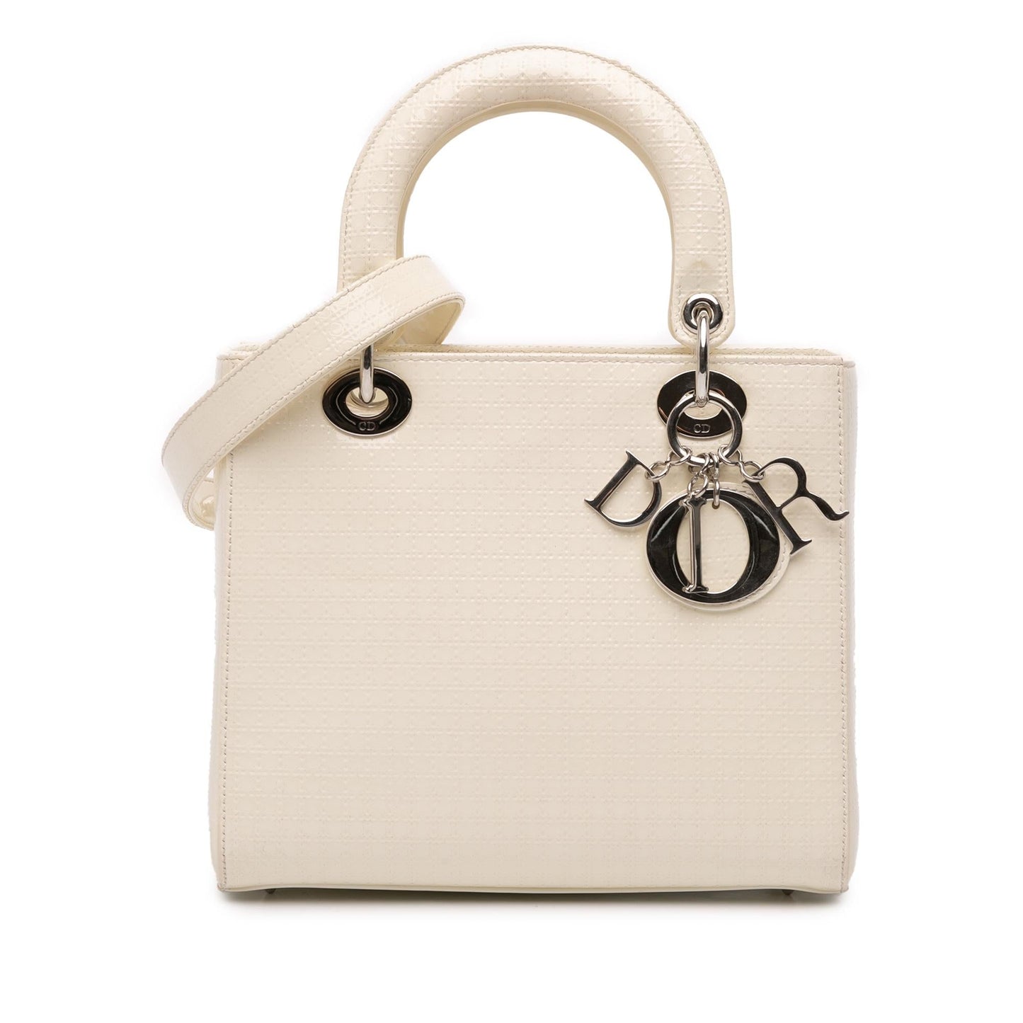 Dior Microcannage Lady Satchel Bag Patent Medium