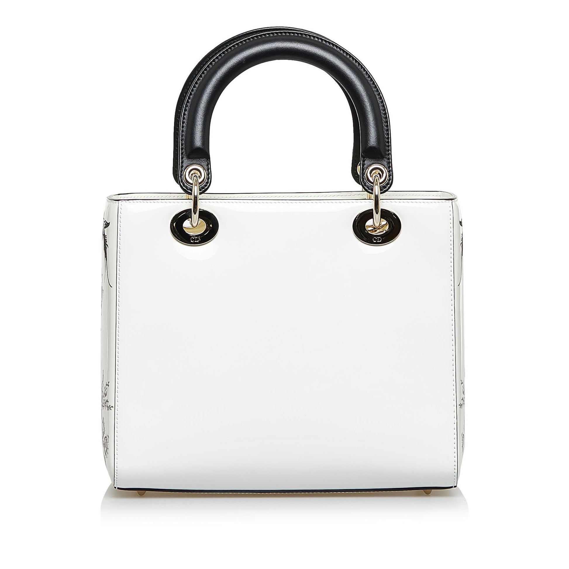 Dior Toile De Jouy Lady Shg Yrdcam Satchel Bag Patent Medium