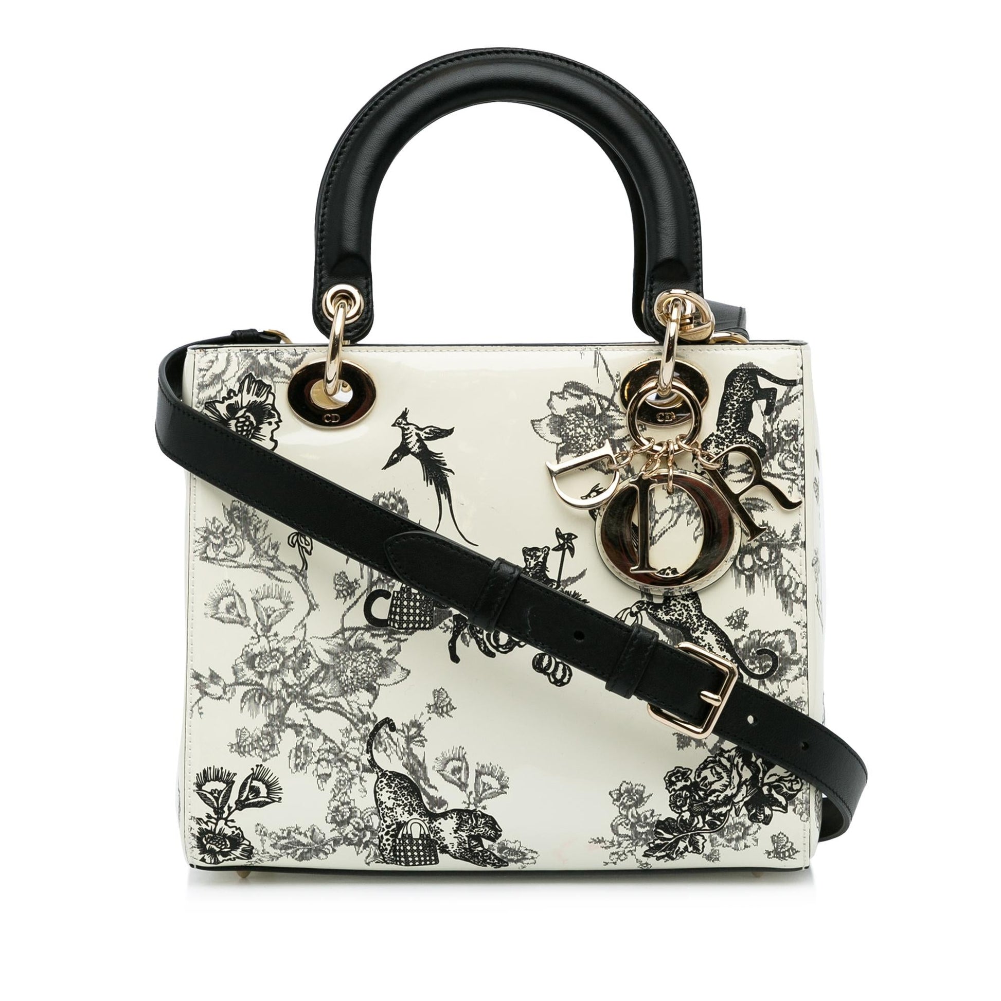 Dior Toile De Jouy Lady Shg Srqnuo Satchel Bag Patent Medium