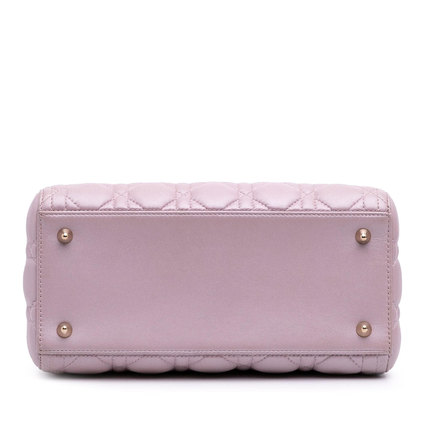 Dior Pearlescent Cannage Lady Satchel Bag Lambskin Medium Lady Dior 5