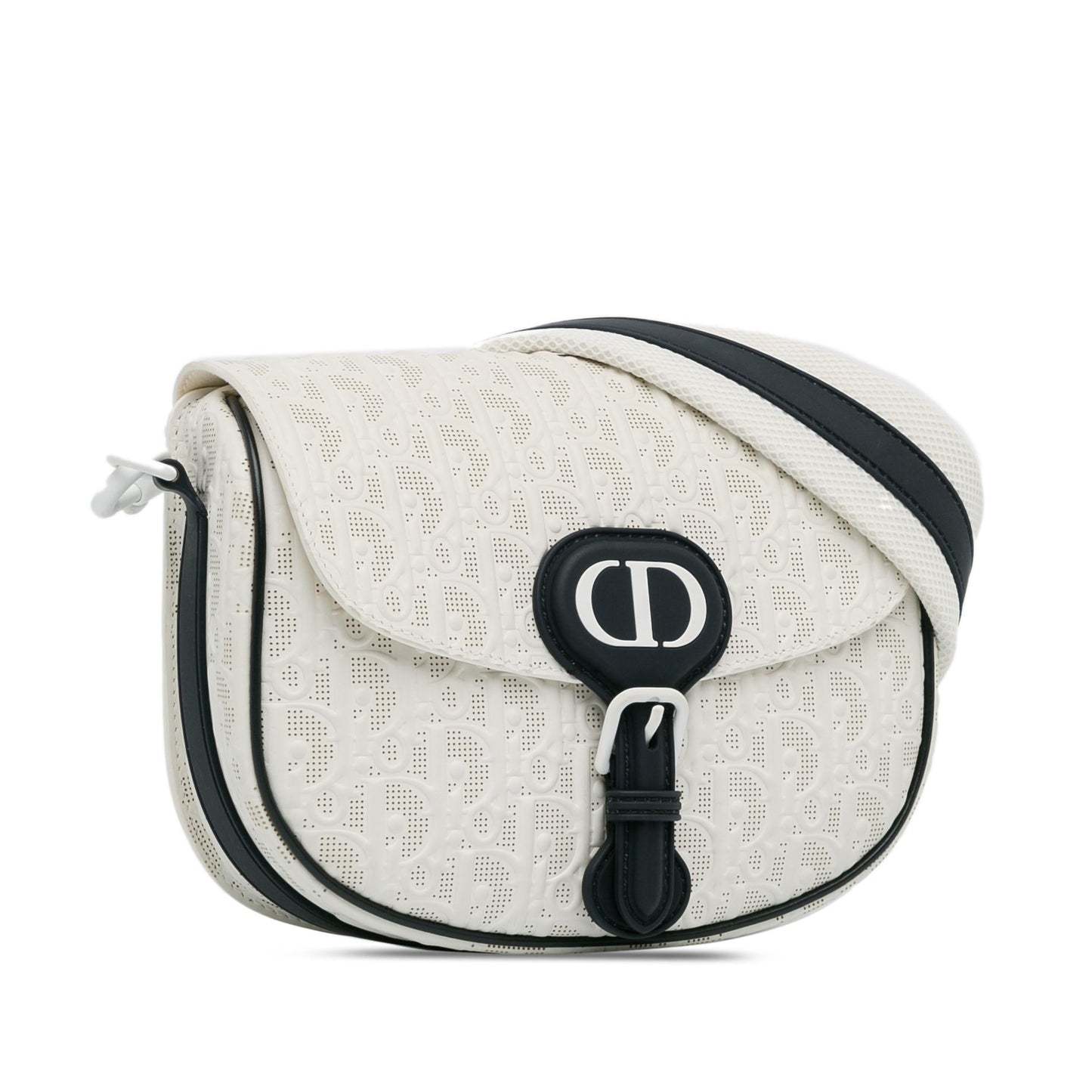 Dior Perforated Calfskin Oblique Bobby Crossbody Bag Medium Flap