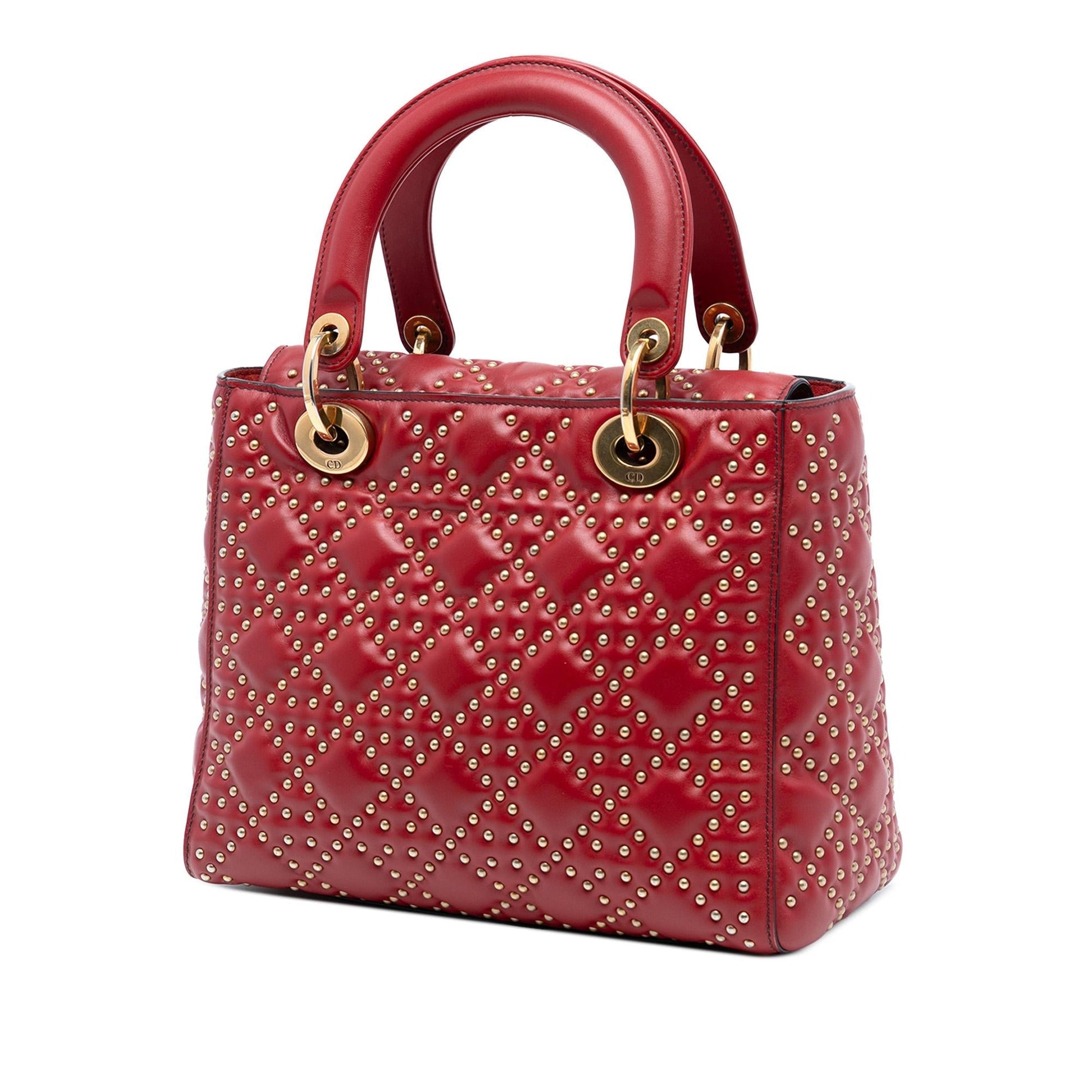 Dior Studded Calfskin Lady Satchel Bag Medium