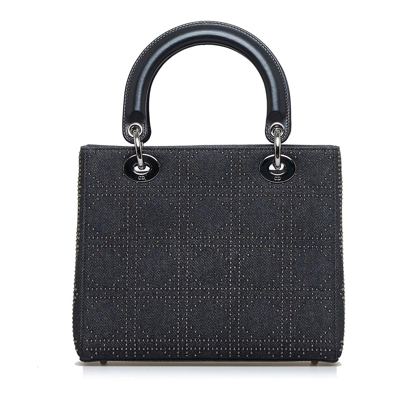 Dior Studded Lady Shg 8Pbyzn Satchel Bag Denim Medium