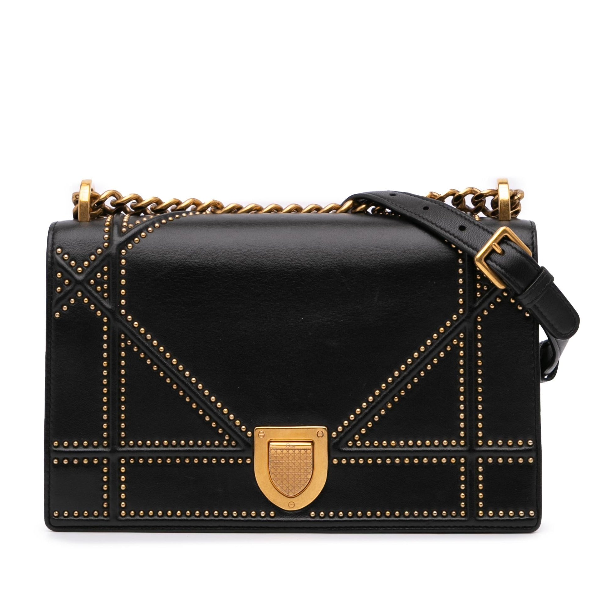 Dior Studded ama Crossbody Bag Lambskin Medium Flap
