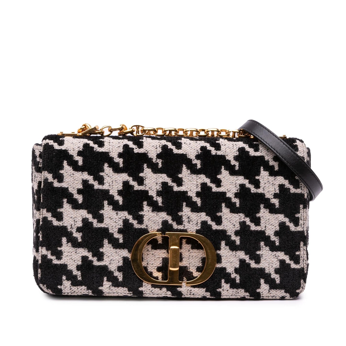 Dior Technical Macro Houndstooth Caro Bag Canvas Medium Crossbody Bag