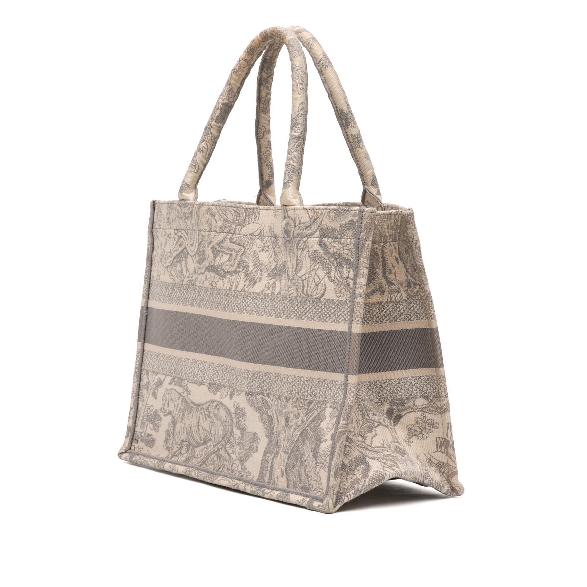 Dior Toile De Jouy Reverse Book Tote Canvas Medium Embroidered Tote Bag