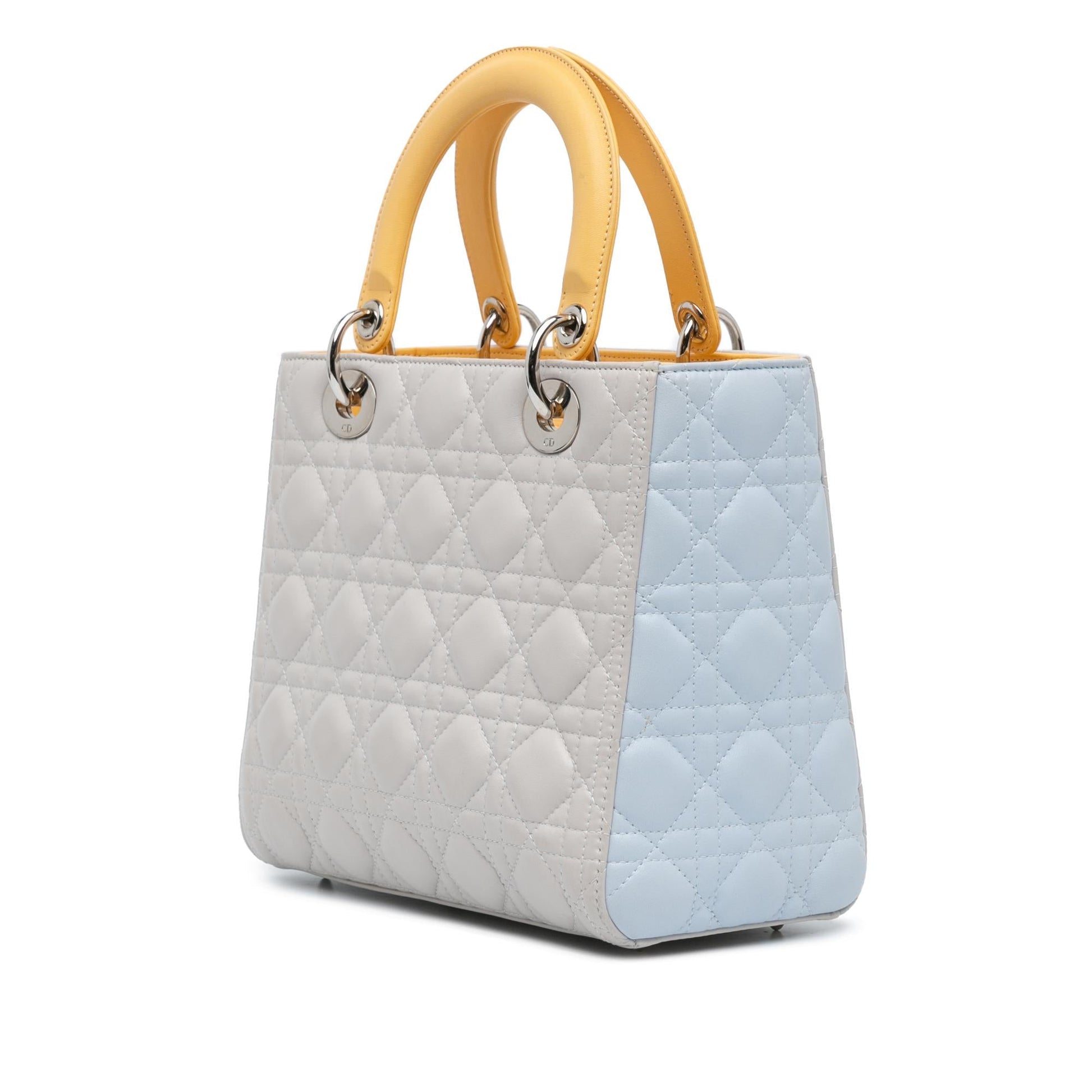 Dior Tricolor Cannage Lady Satchel Bag Lambskin Medium Dior Shg Fdr0Yv