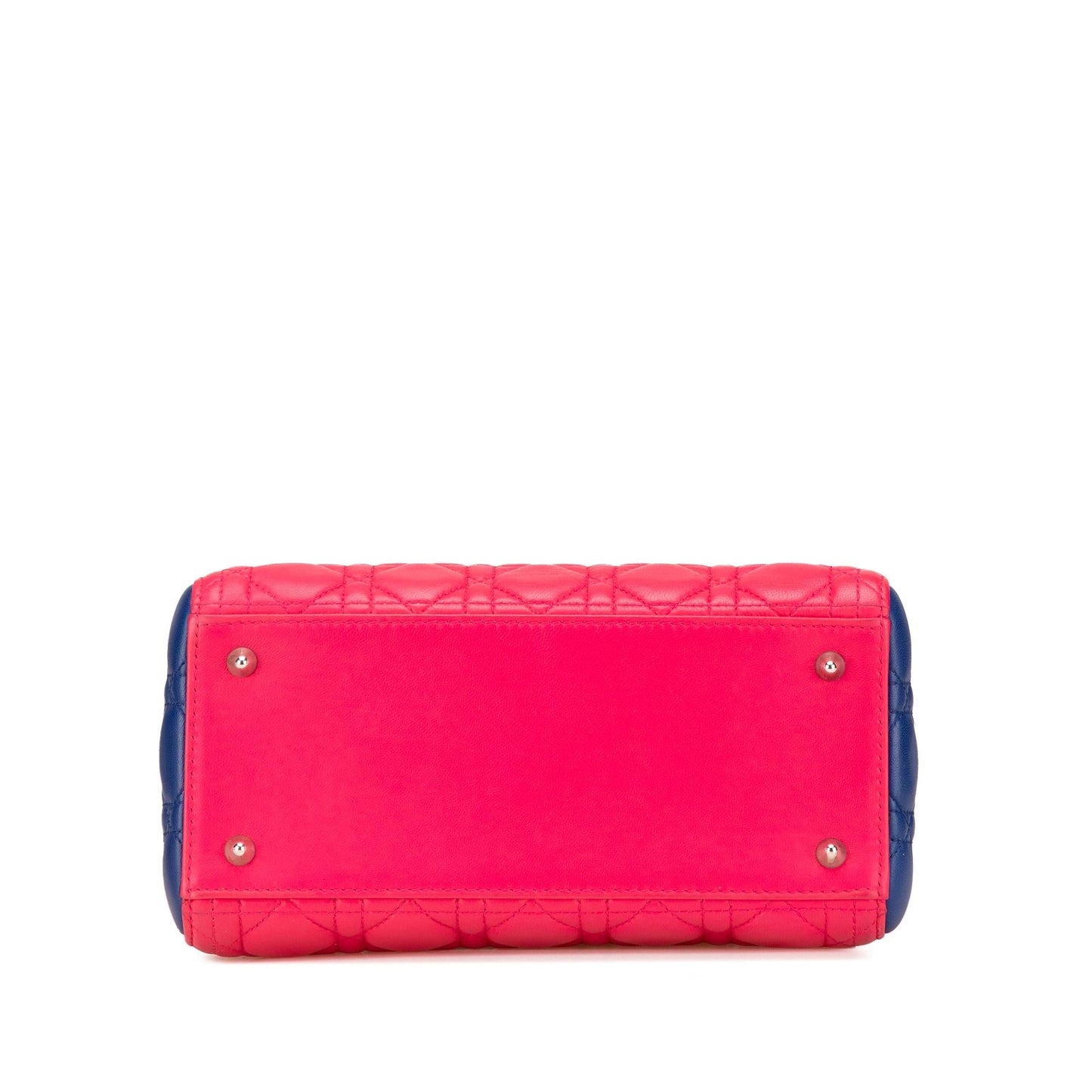 Dior Tricolor Cannage Lady Satchel Bag Lambskin Medium Cannage Lady Dior