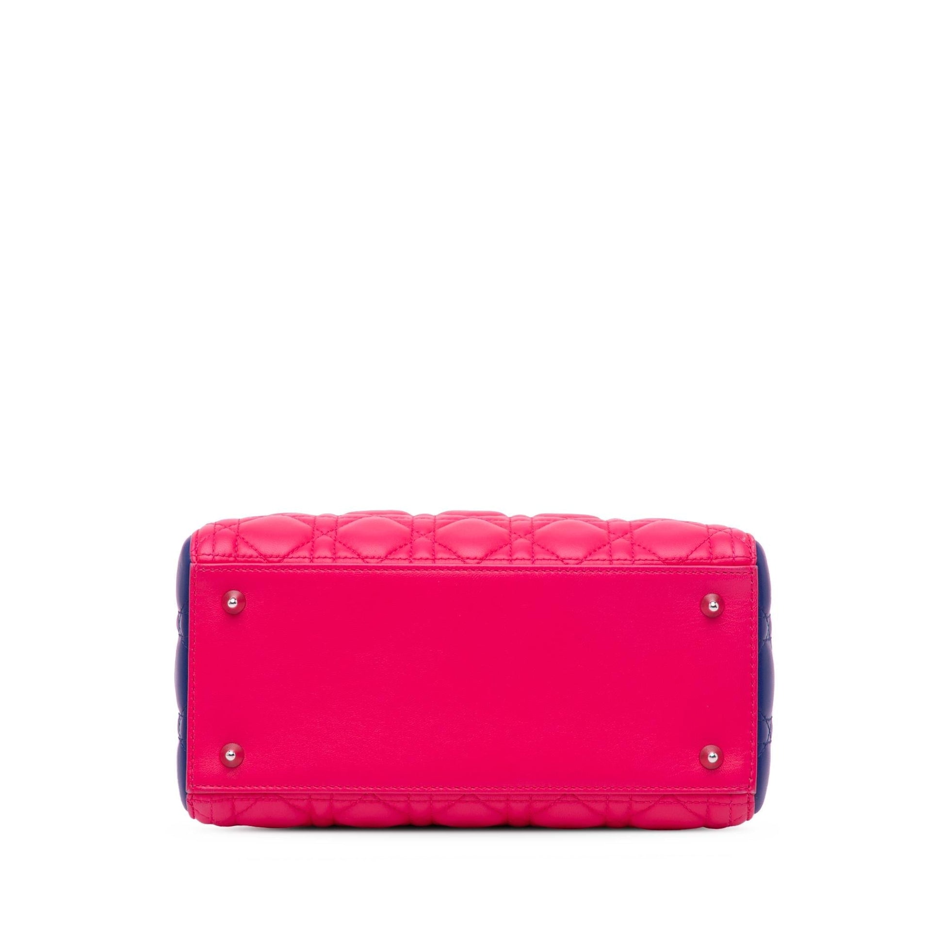 Dior Tricolor Cannage Lady Satchel Bag Lambskin Medium Lady Dior 3