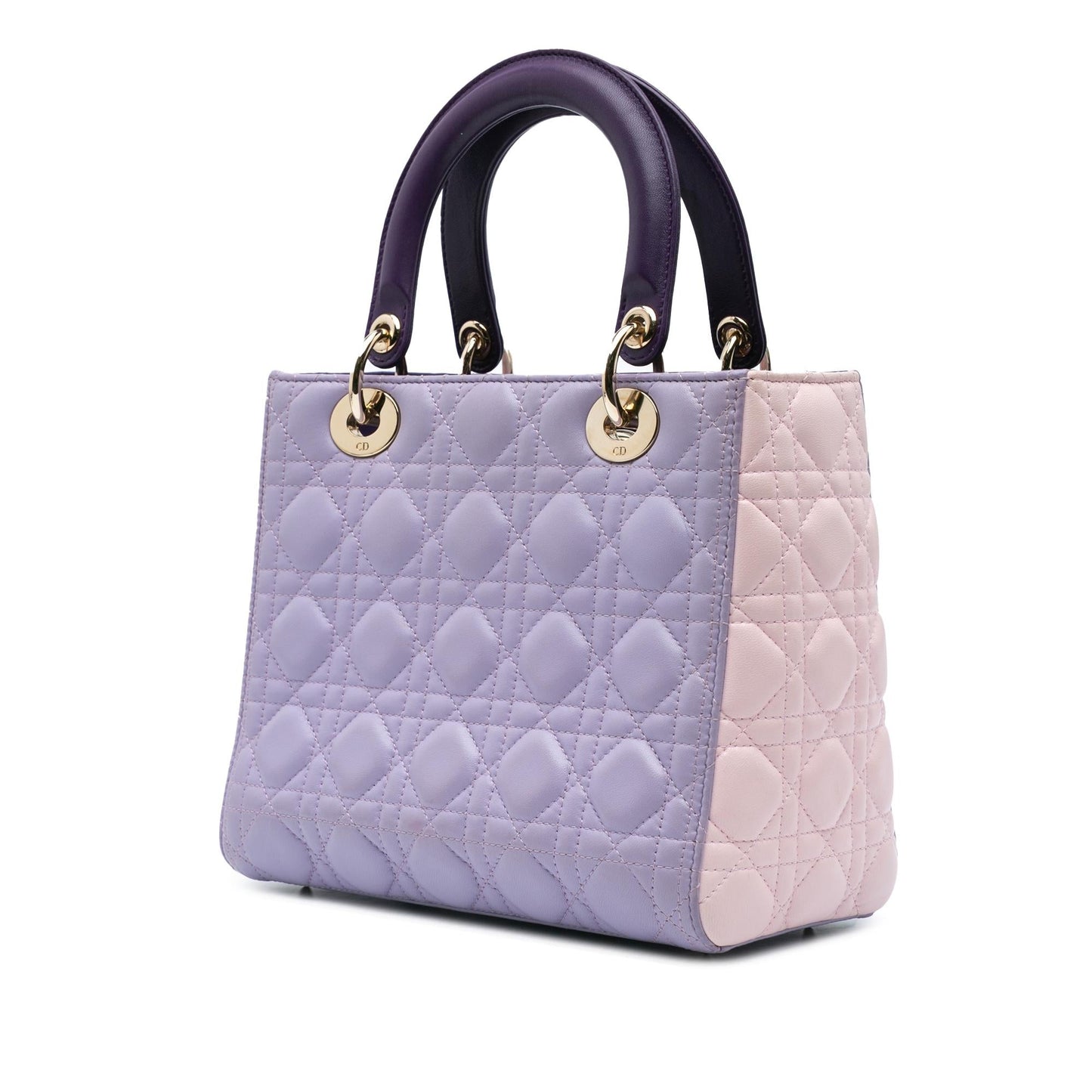 Dior Tricolor Cannage Lady Satchel Bag Lambskin Medium Lady Dior 1