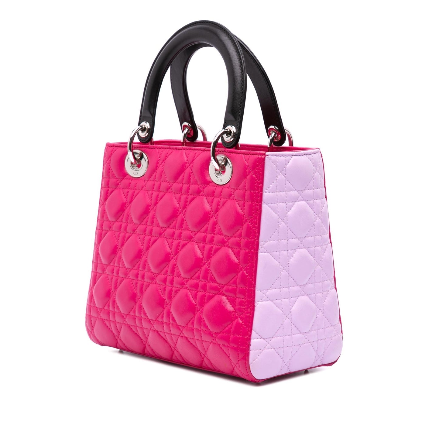 Dior Tricolor Cannage Lady Satchel Bag Lambskin Medium Lady Dior 2