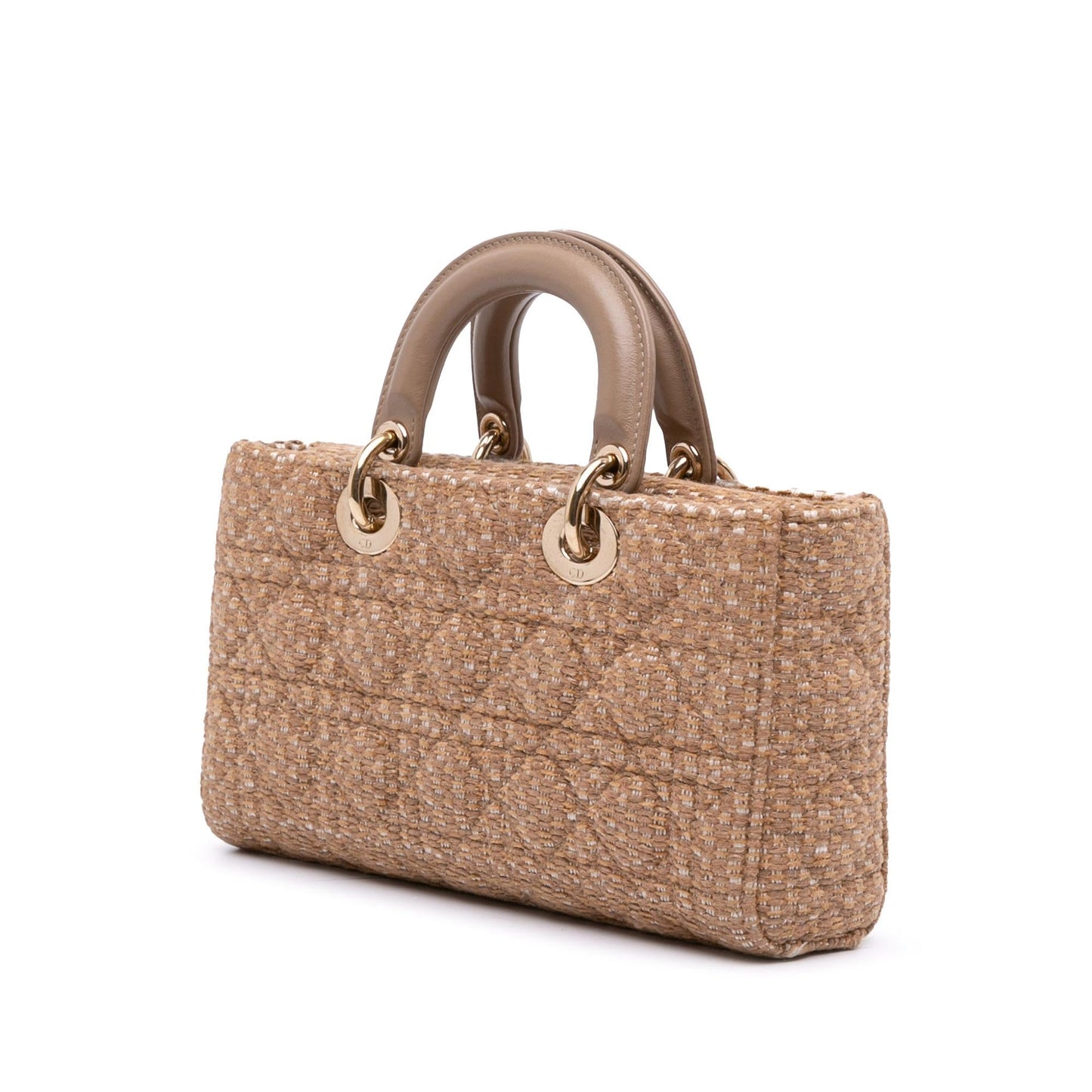 Dior Tweed Cannage Lady Joy Satchel Bag Medium