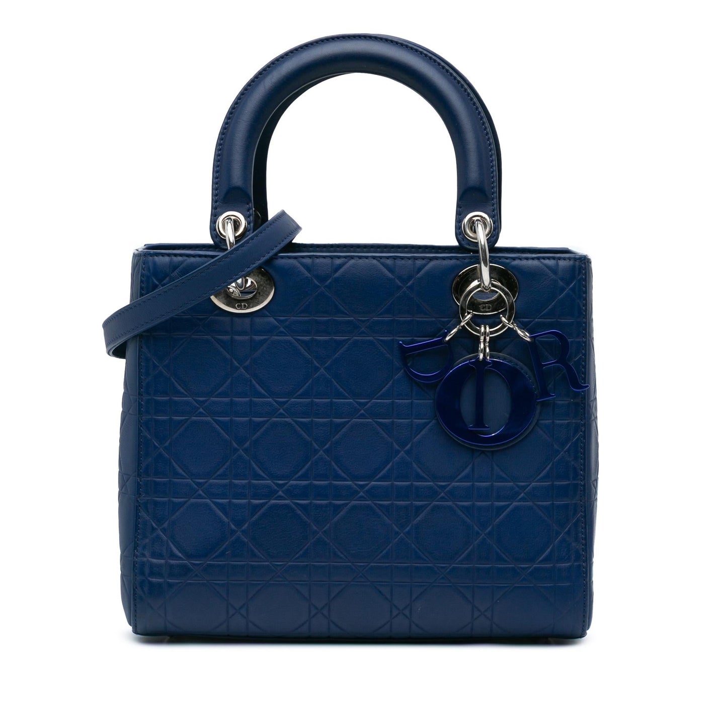 Dior Ultra Matte Calfskin Cannage Lady Satchel Bag Medium Embossed