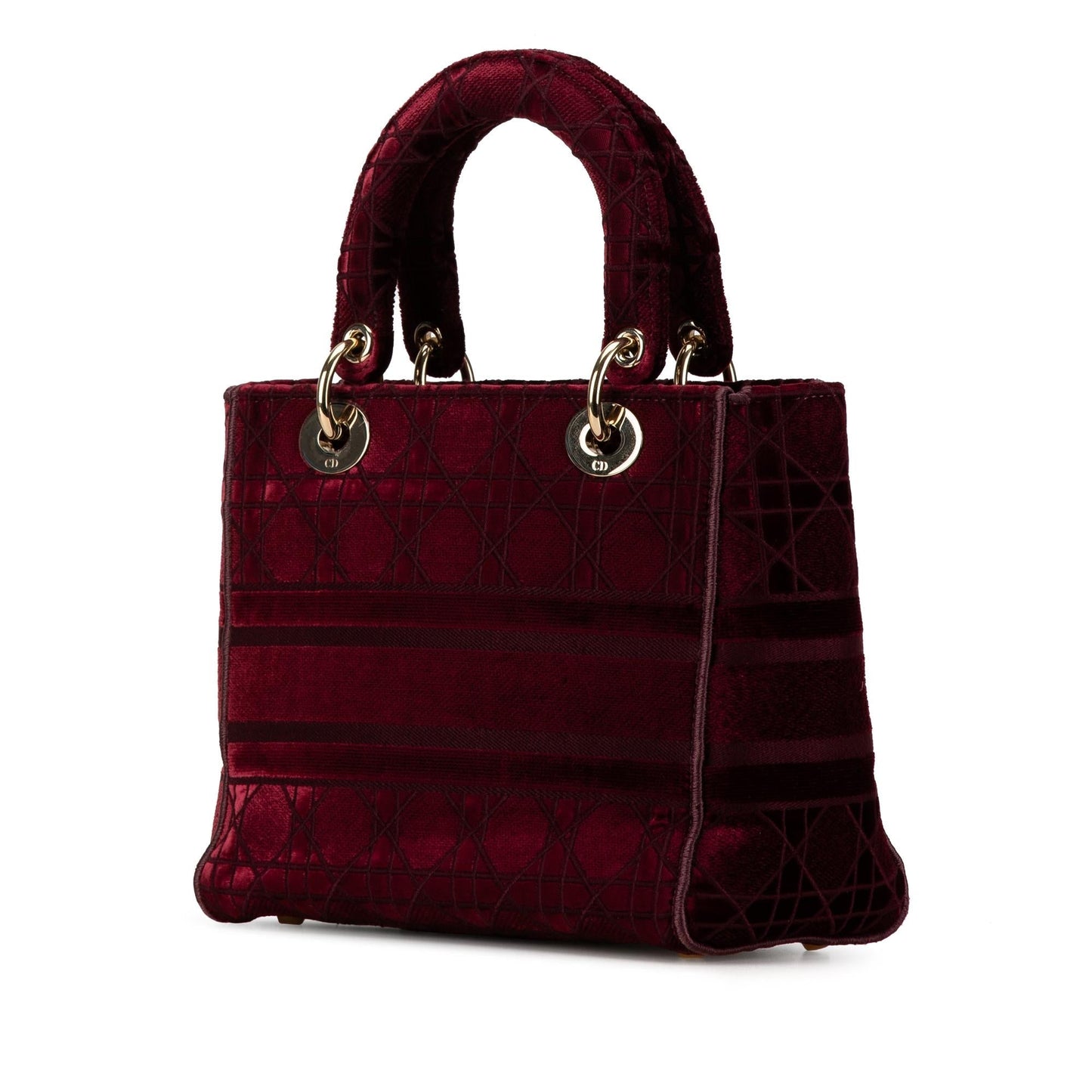 Dior Velvet Cannage Lady Lite Satchel Bag Medium Lite Shg 0Uahwi