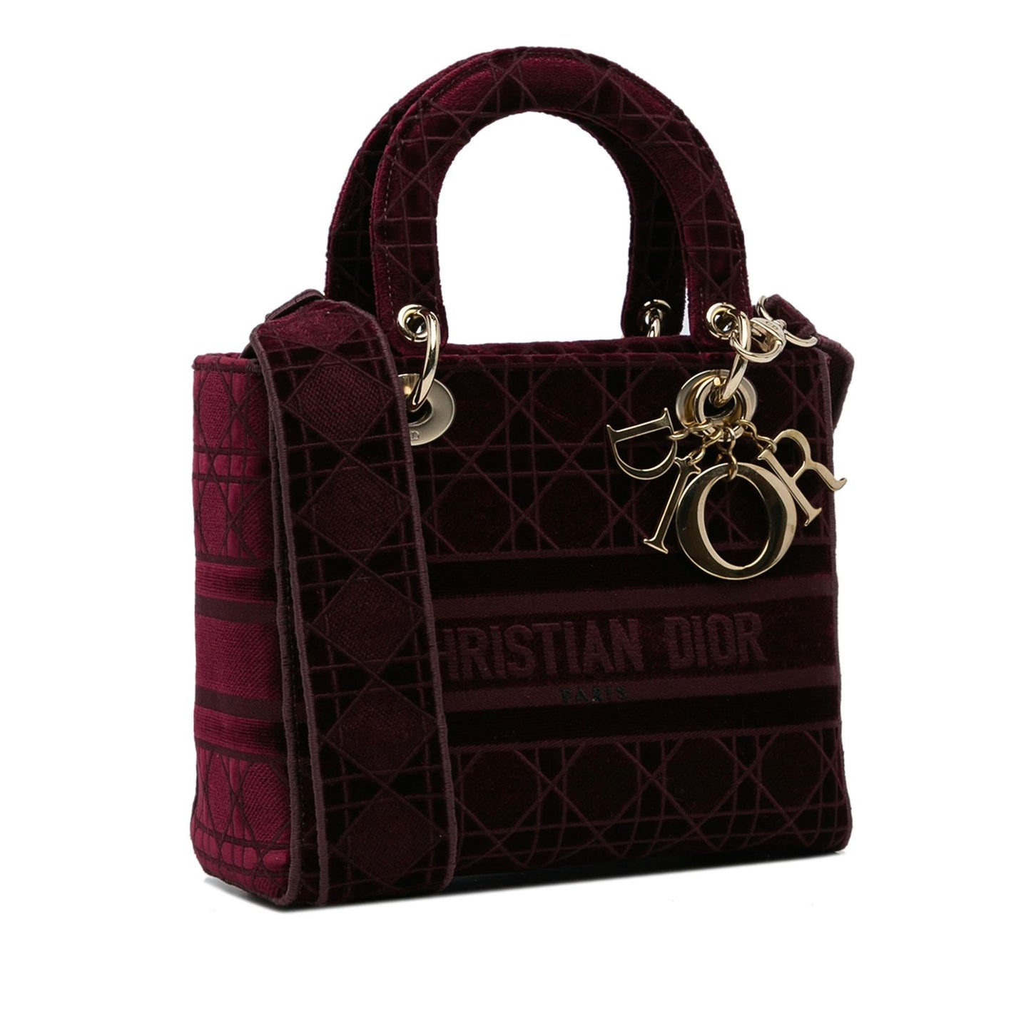 Dior Velvet Cannage Lady Lite Satchel Bag Medium D Lite 1