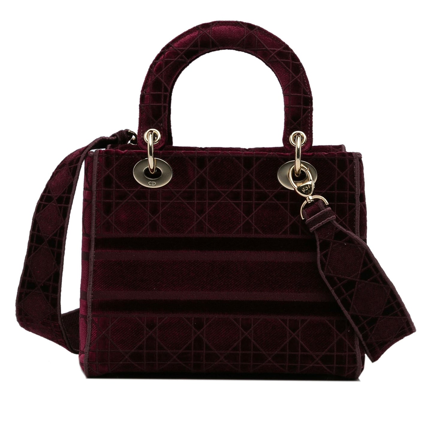Dior Velvet Cannage Lady Lite Satchel Bag Medium D Lite 3