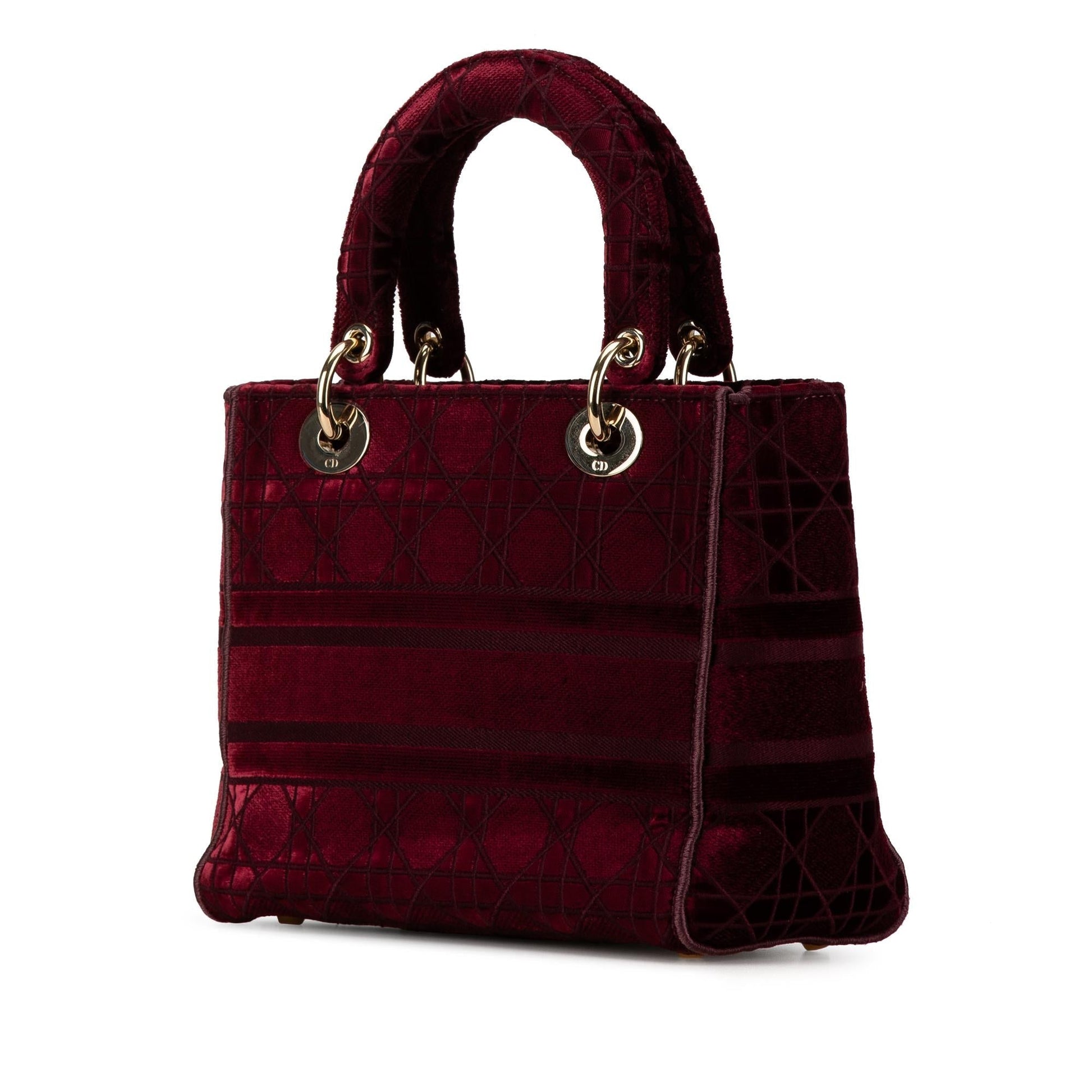 Dior Velvet Cannage Lady Lite Satchel Bag Medium D Lite 4