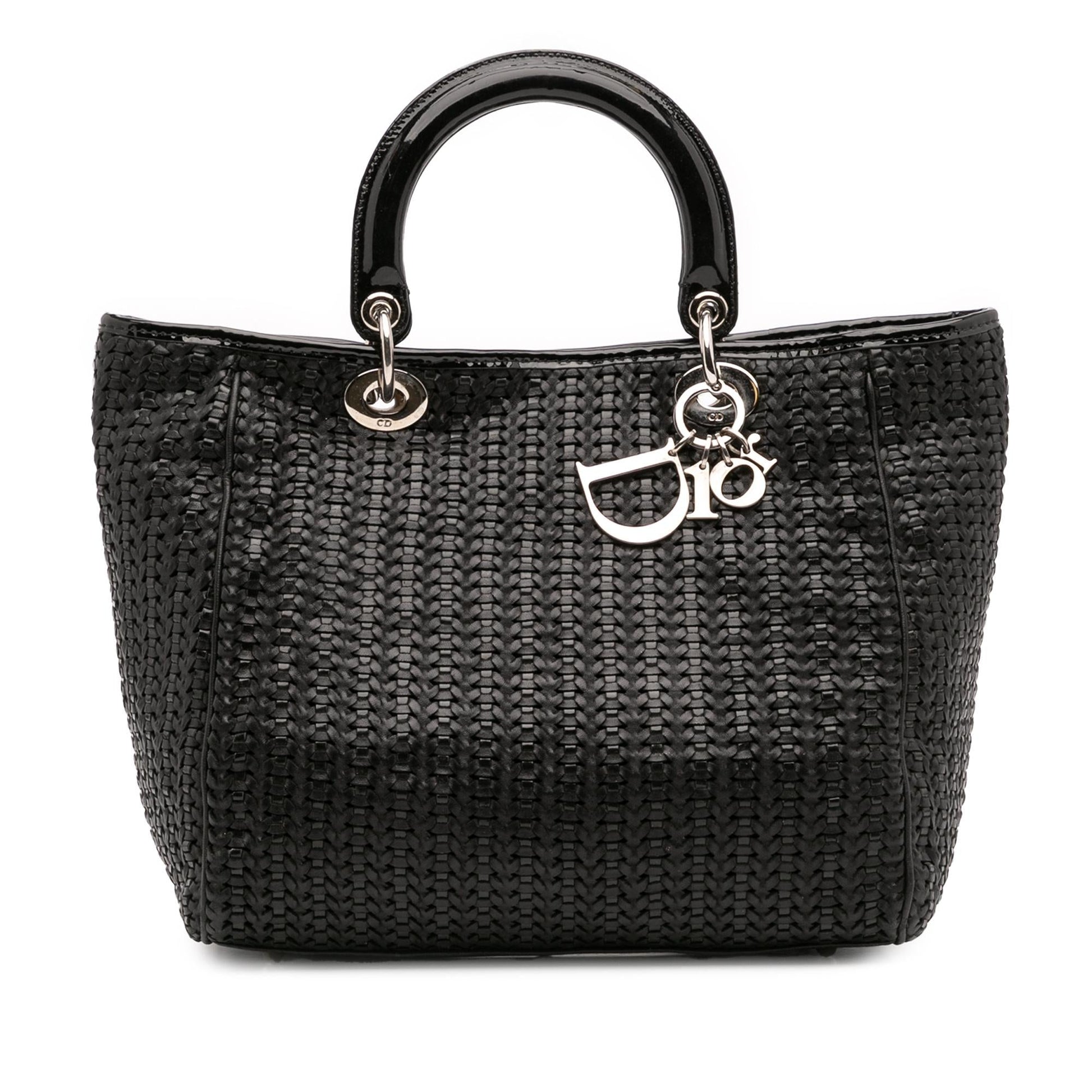 Dior Soft Lady Satchel Bag Leather Medium Woven