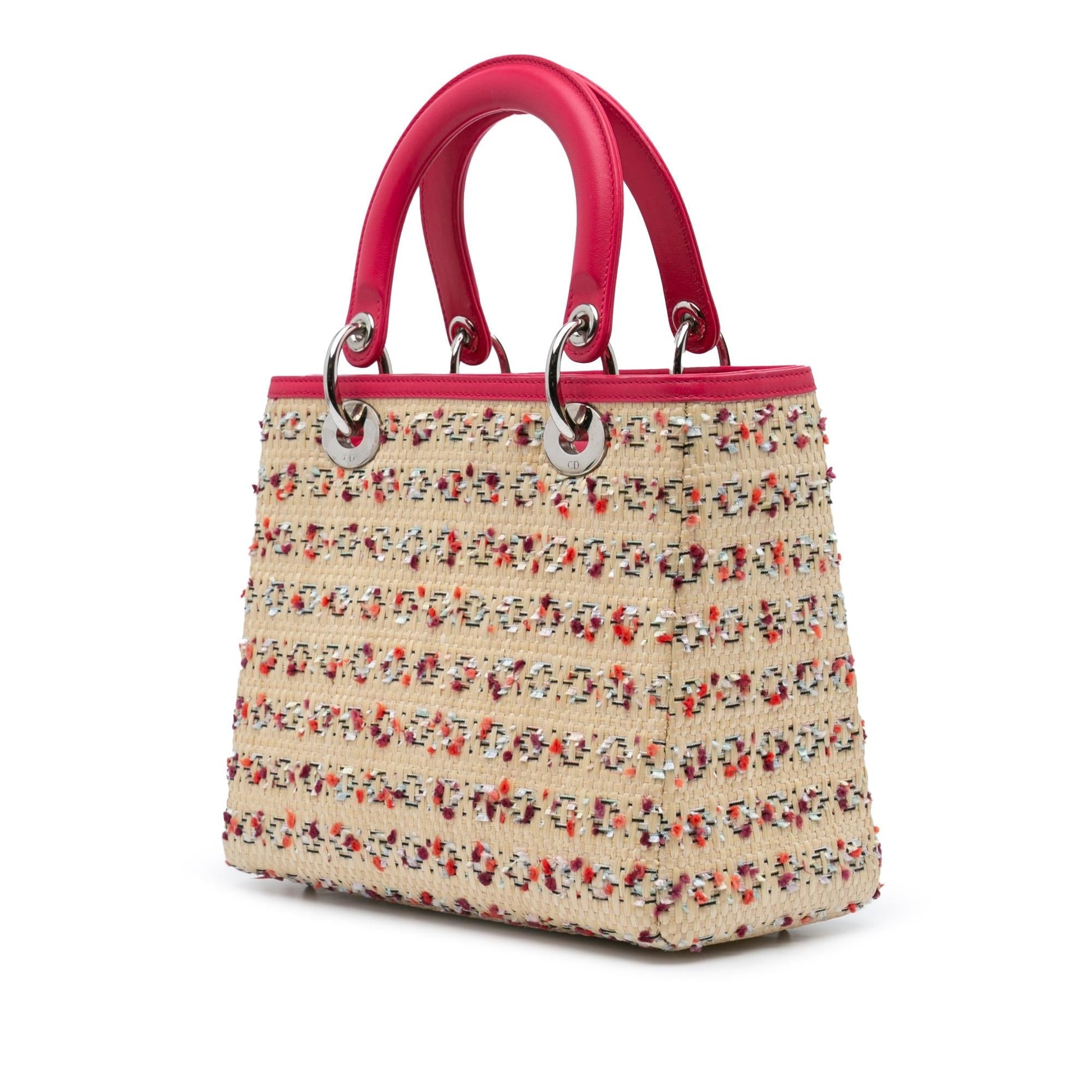 Dior Lady Satchel Bag Raffia Medium Woven Lady Dior 1
