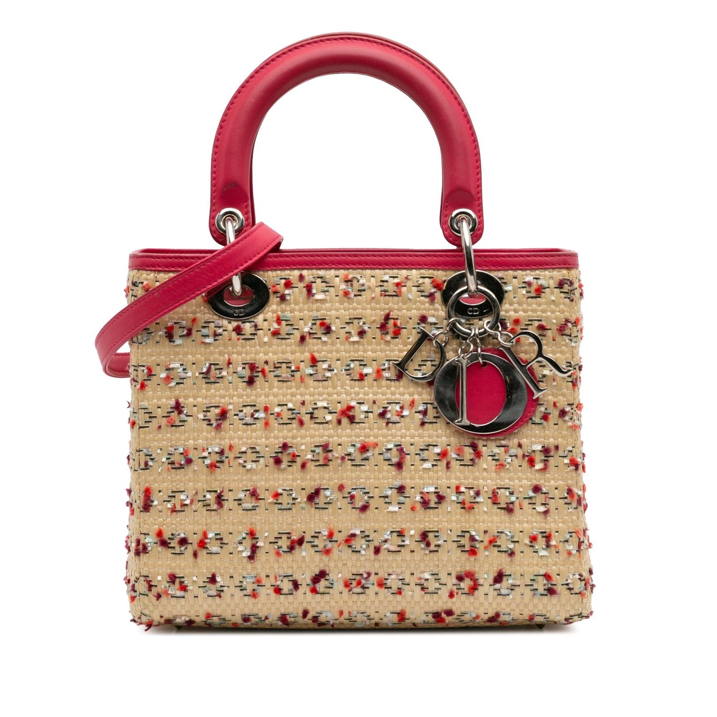 Dior Lady Satchel Bag Raffia Medium Woven Lady Dior 2