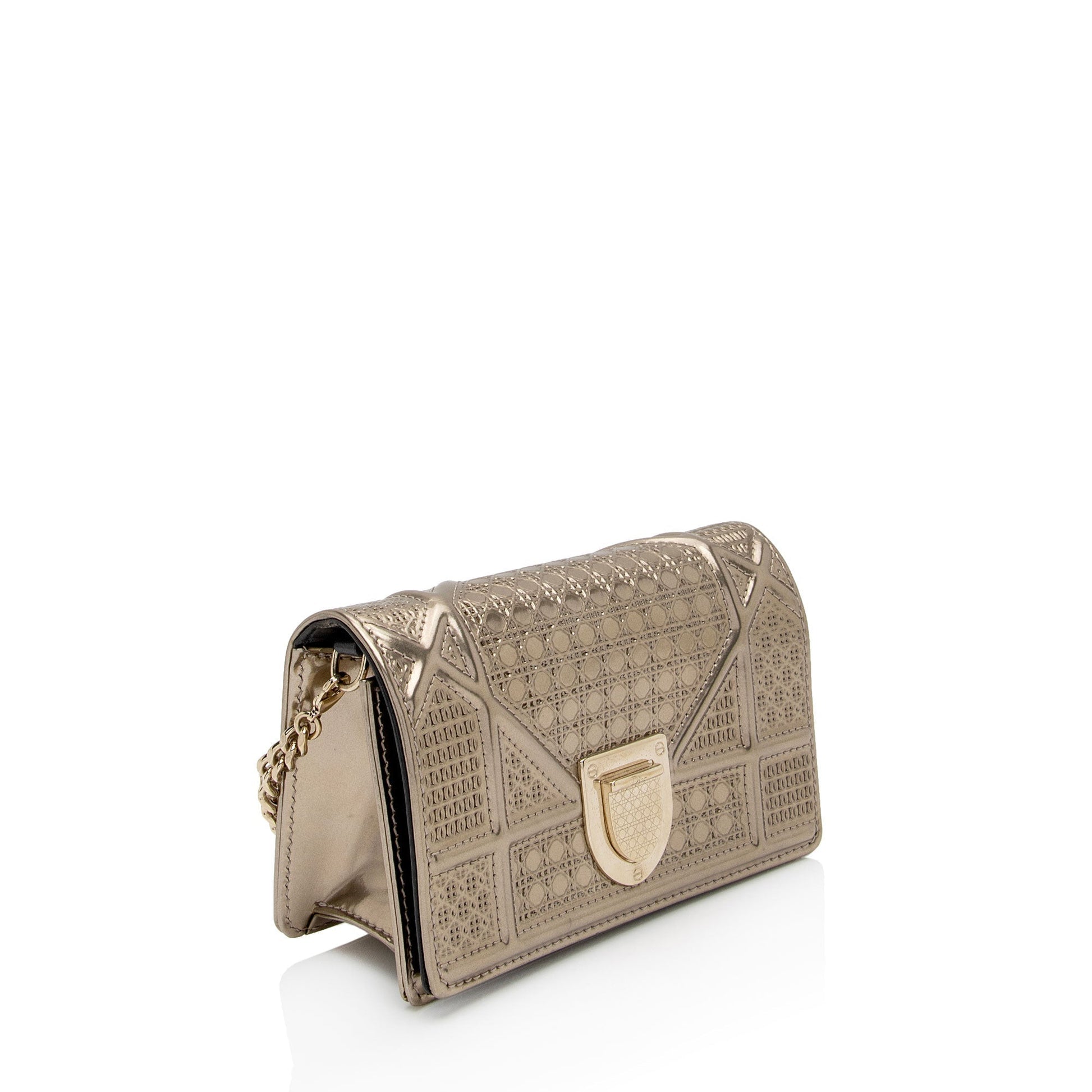 Dior Metallic Calfskin Cannage ama Shoulder Bag Shf Jlncsf Baby Micro