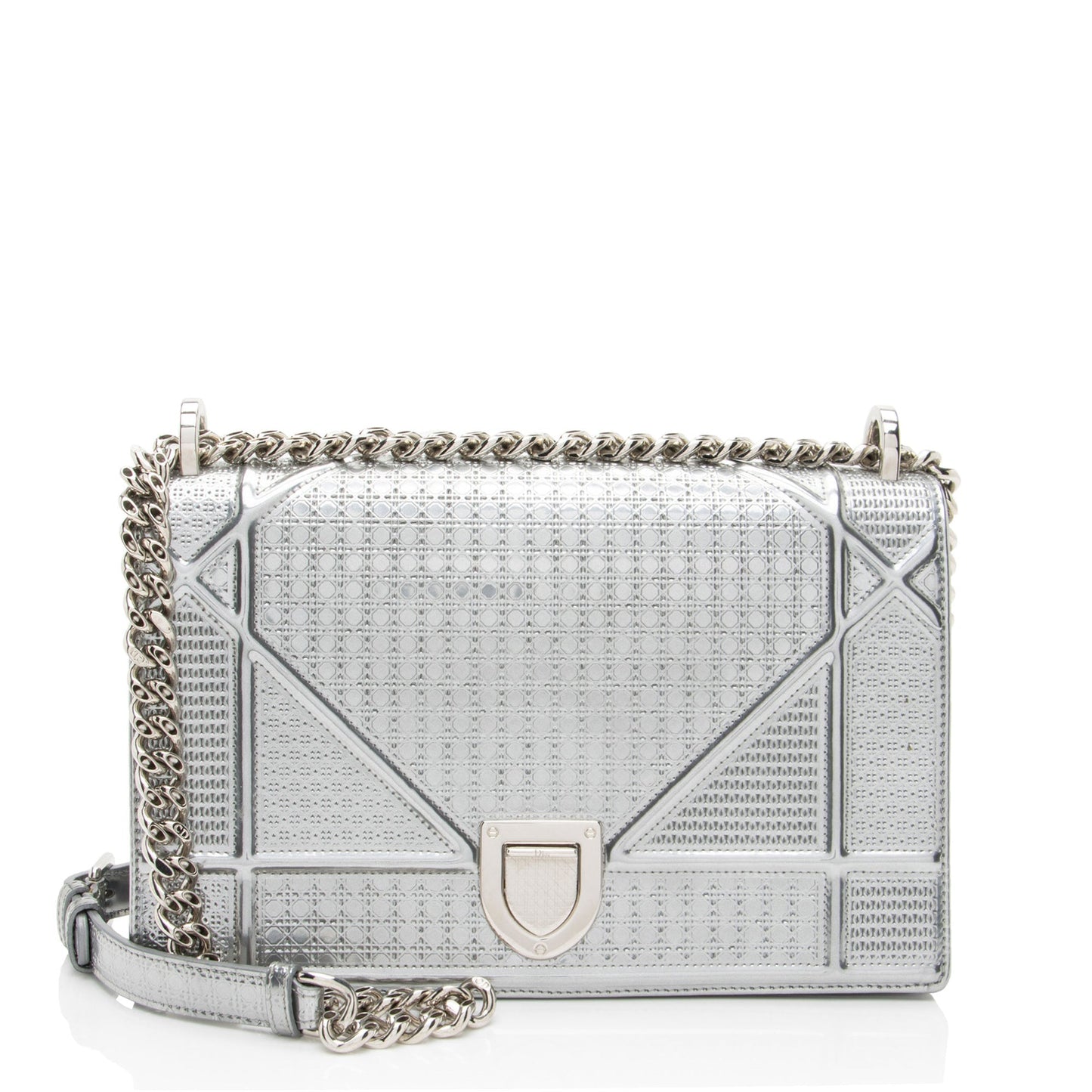 Dior Metallic Calfskin Cannage ama Shoulder Bag Medium Micro