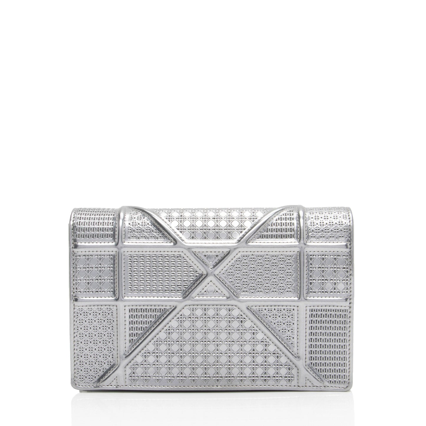 Dior Metallic Calfskin Cannage ama Wallet On Bag Shf Micro Chain Crossbody Bag