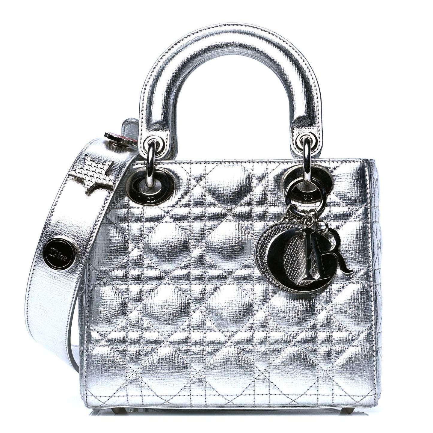 Dior Cannage Metallic Lady Bag Small Travel Bag