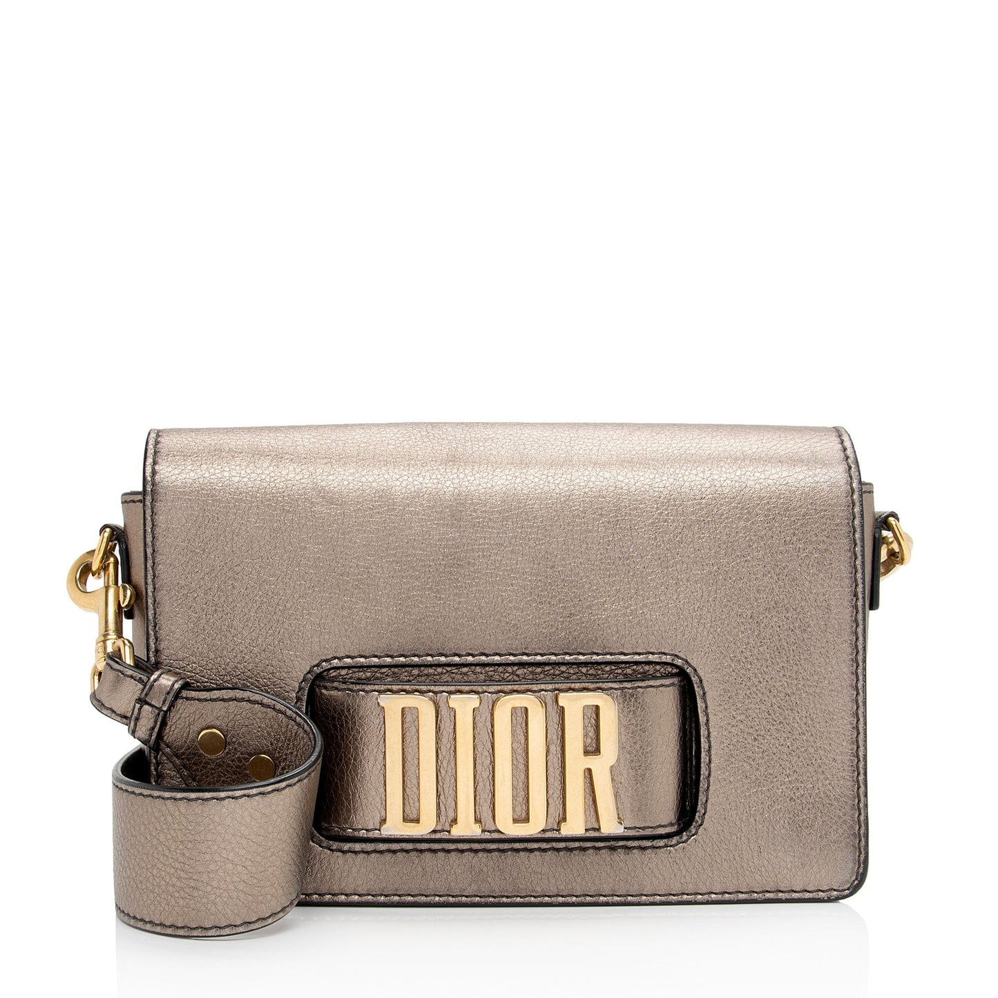 Dior Metallic Grained Calfskin Dio Evolution Bag Flap Crossbody Bag