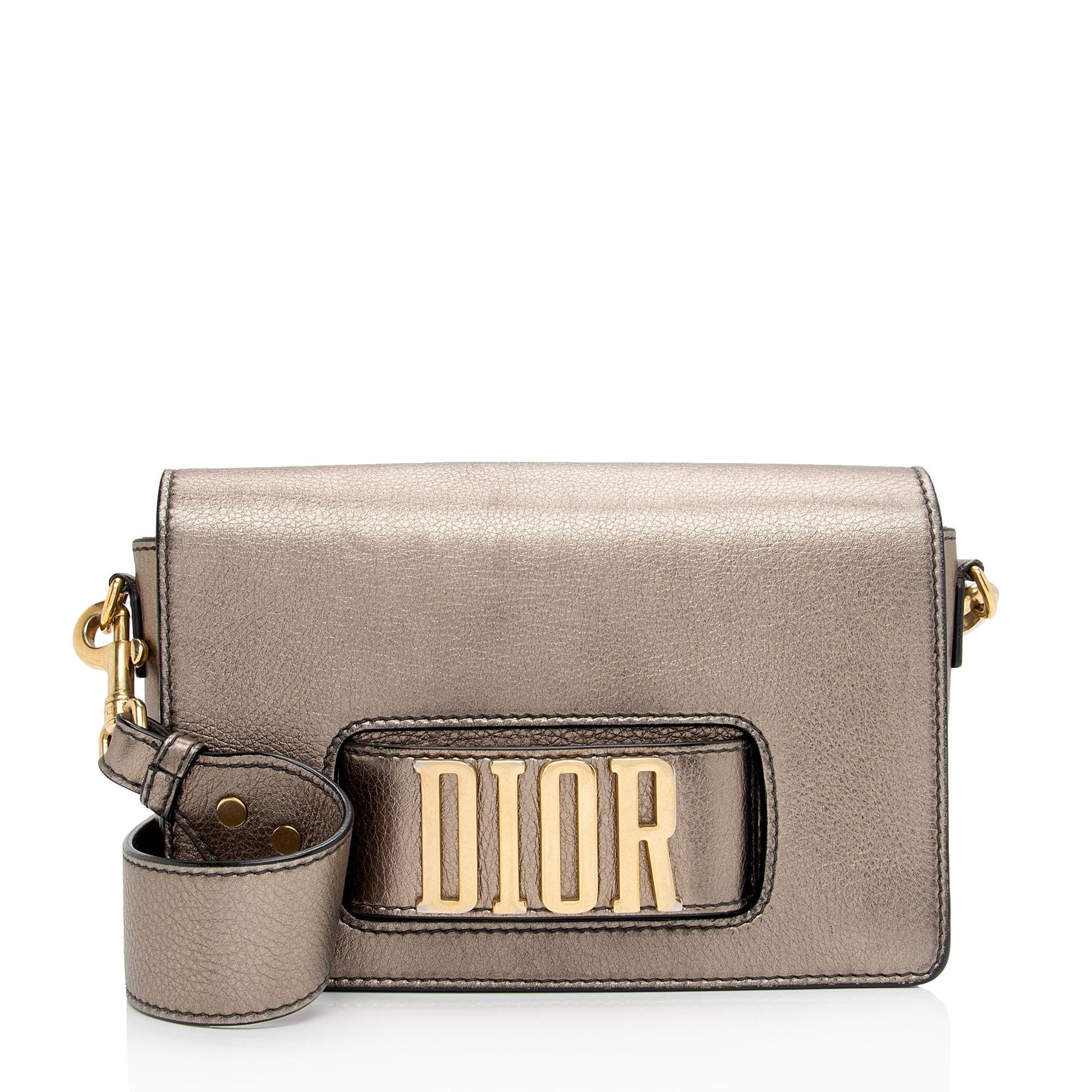 Dior Metallic Grained Calfskin Dio Evolution Bag Flap Crossbody Bag