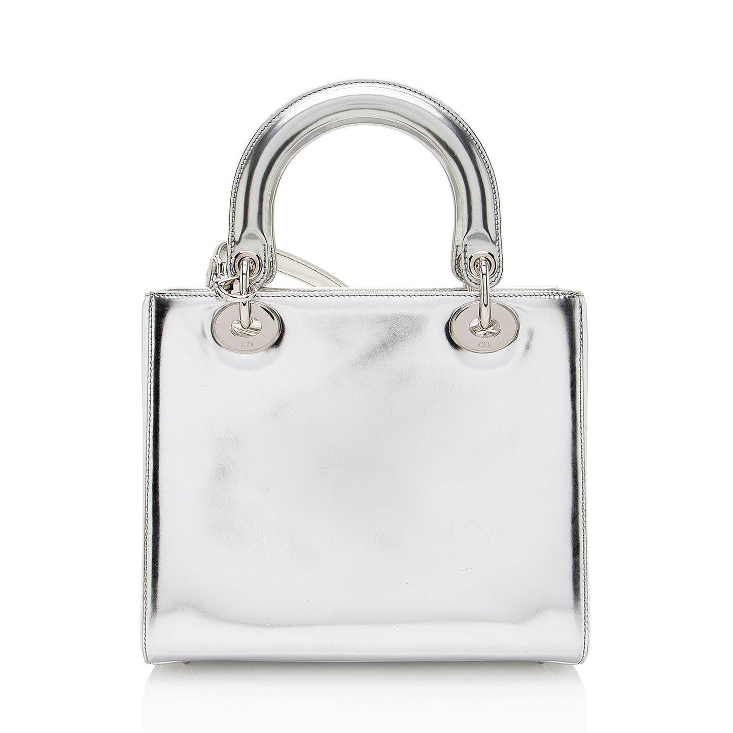 Dior Metallic Lady Tote Leather Patent Medium Tote Bag