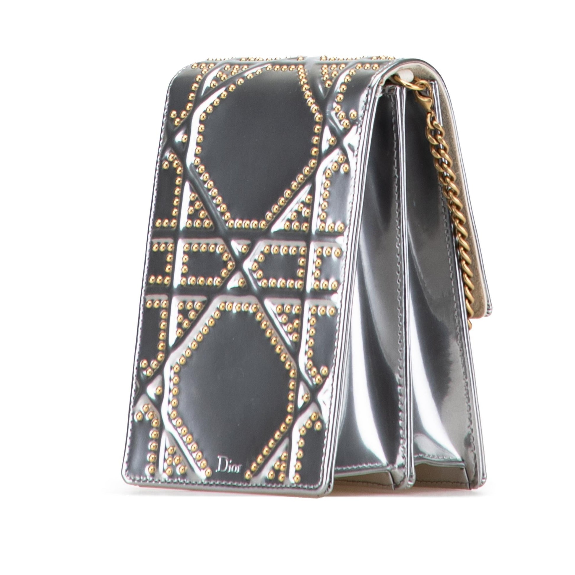 Dior Metallic Studded Calfskin Vertical ama Crossbody Bag Vertical Diorama 2
