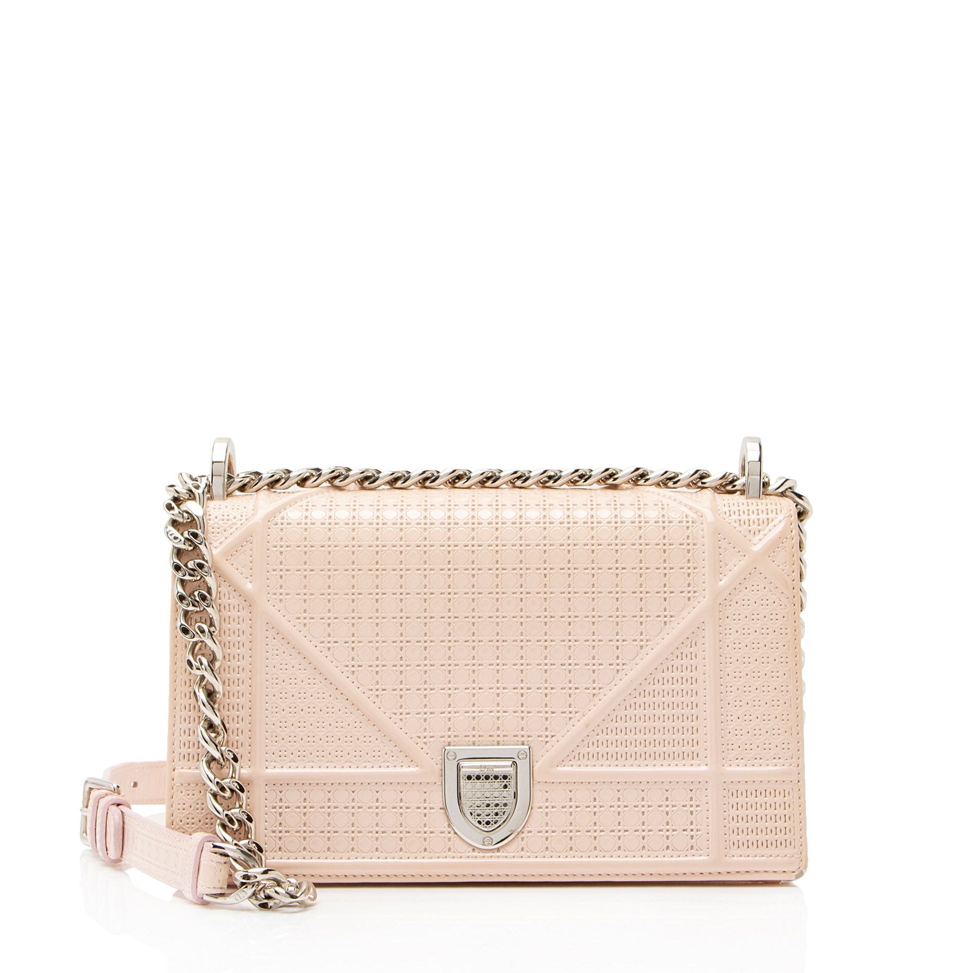 Dior Cannage ama Shoulder Bag Leather Patent Small