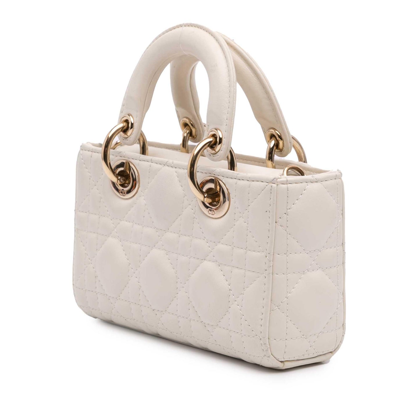 Dior Cannage Lady Joy Satchel Bag Lambskin Micro