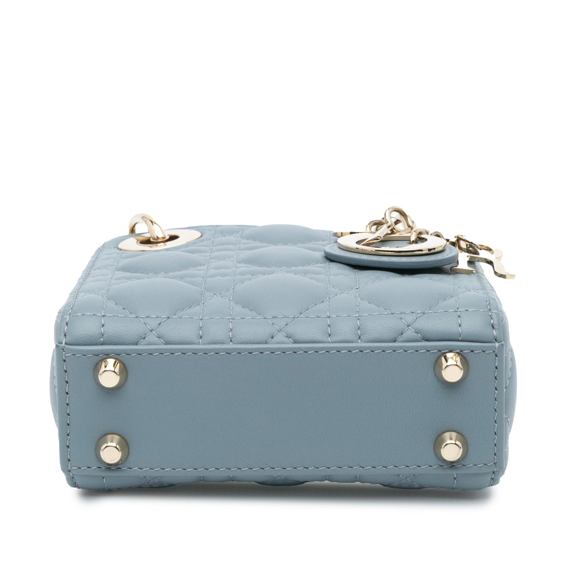Dior Cannage Lady Satchel Bag Lambskin Micro Cannage Lady Dior
